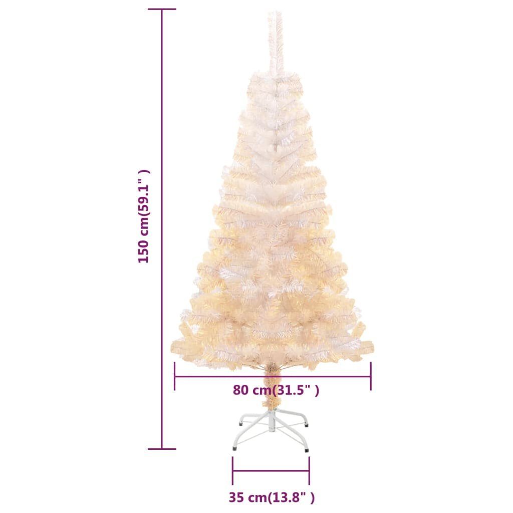 vidaXL Künstlicher Weihnachtsbaum Künstlicher Weihnachtsbaum Schillernde cm Weiß 150 Spitzen PVC