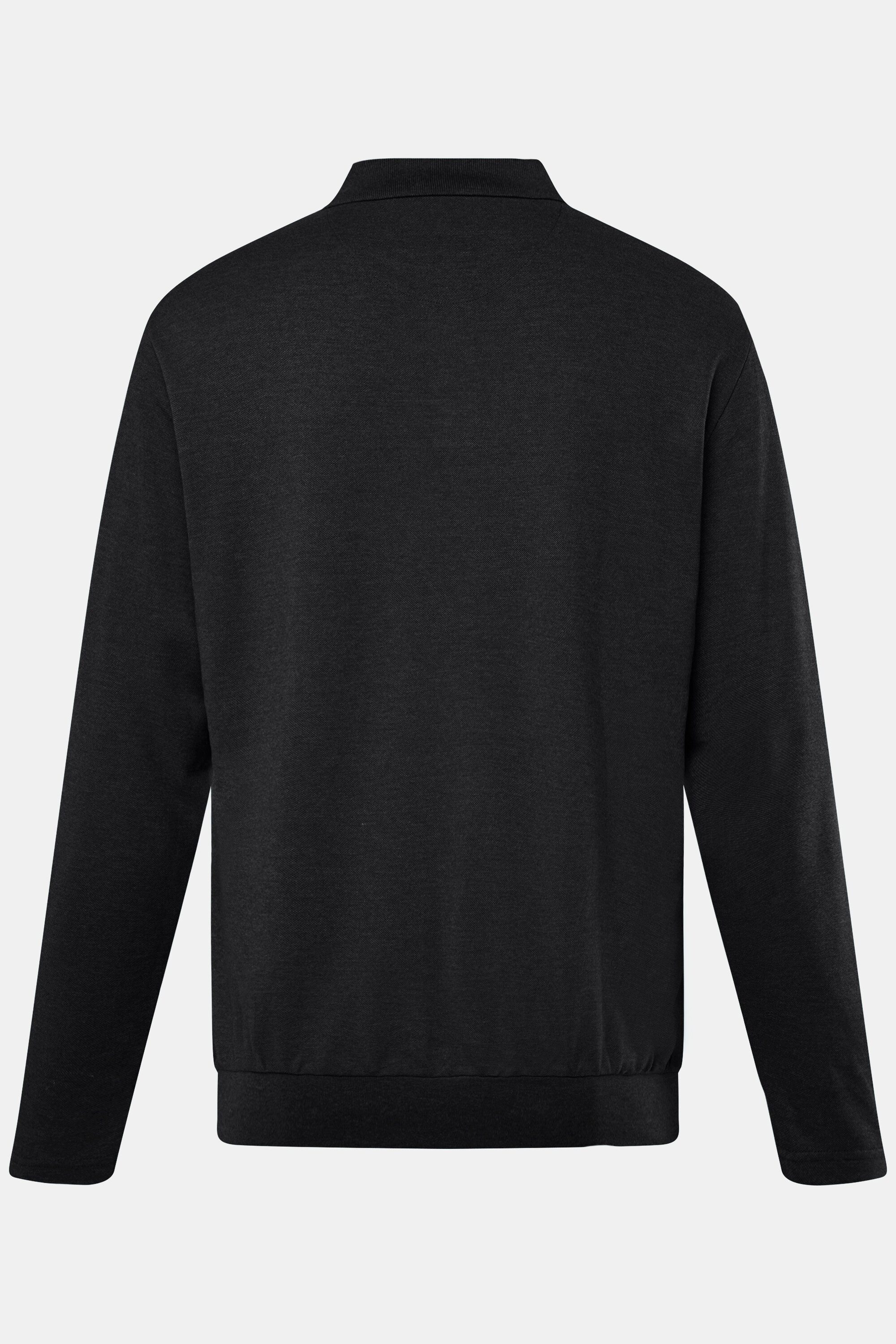 Men Plus Poloshirt Poloshirt Bauchfit Basic Piqué Langarm