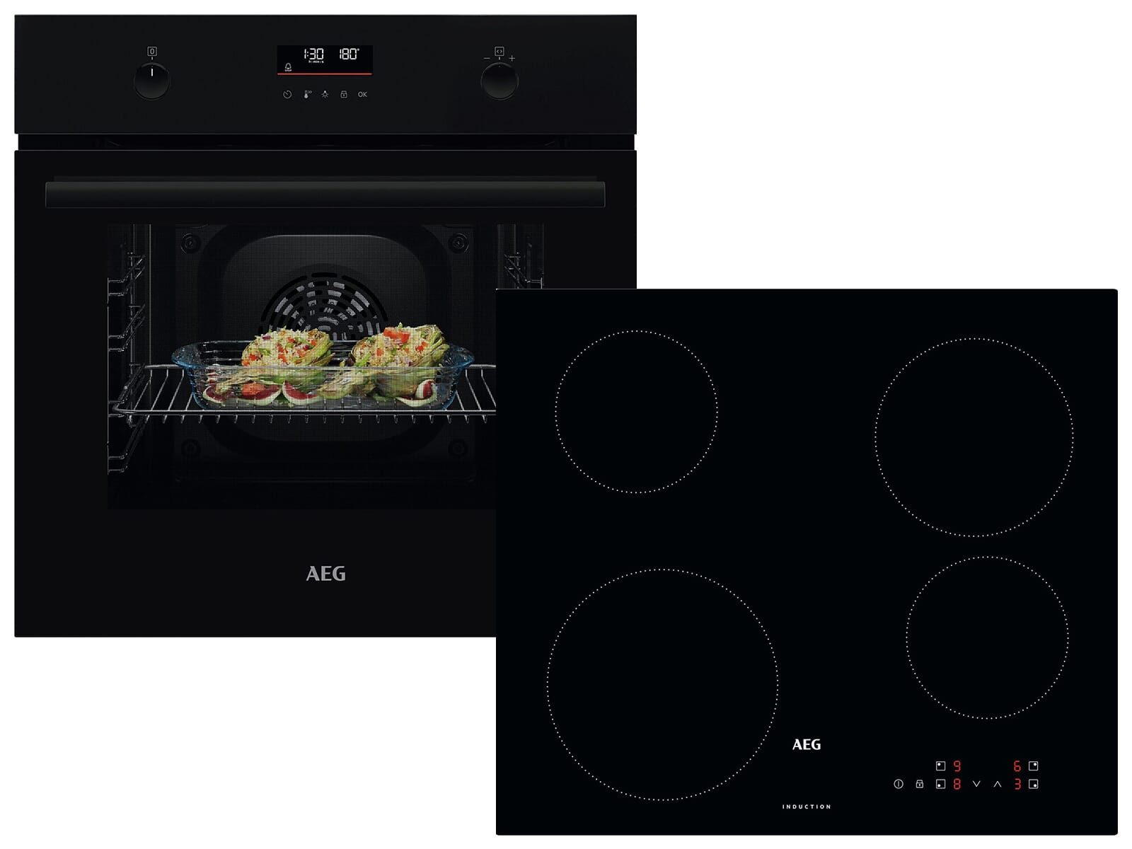 AEG Backofen-Set, Pyrolyse-Selbstreinigung, Timer, TouchControl-Bedienung
