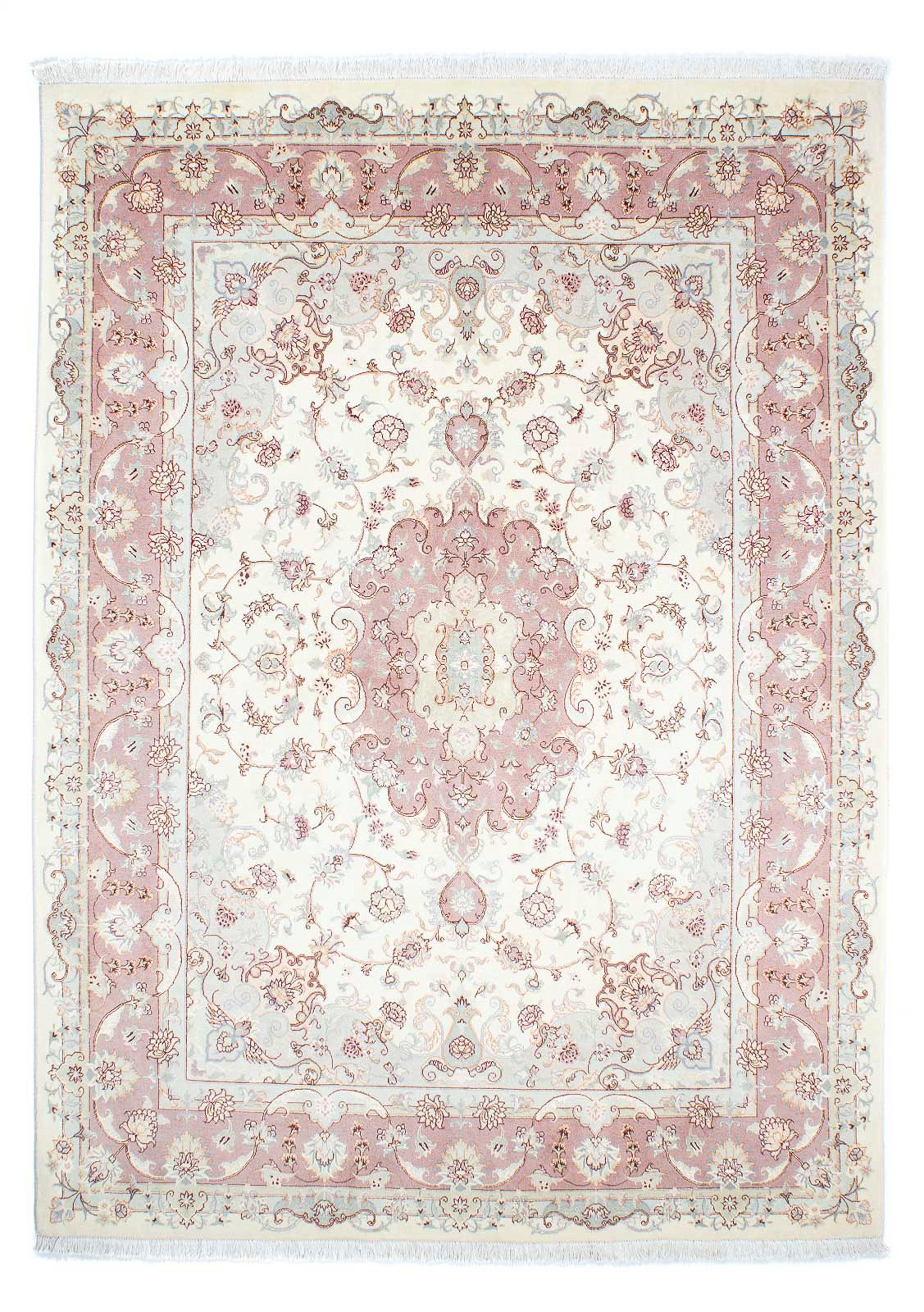 Orientteppich Perser - Täbriz - mit - mm, morgenland, beige, Handgeknüpft, Einzelstück - x rechteckig, 230 7 cm Wohnzimmer, Royal Zertifikat 168 Höhe
