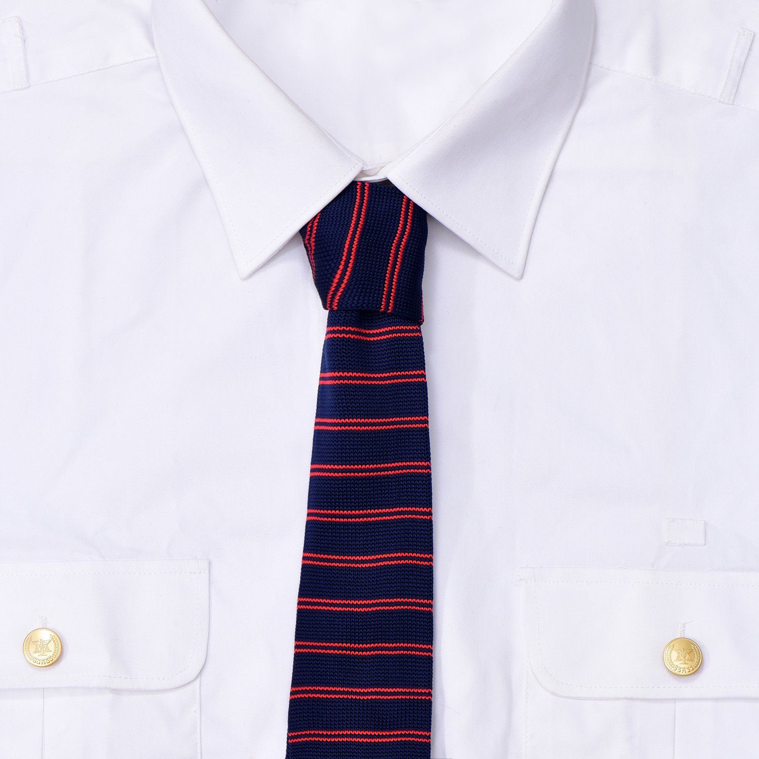 DonDon Krawatte 1-St) Strickkrawatte, Büro dunkelblau-rot cm schmale 5 festliche Retro-Look, (Packung, für Wollkrawatte oder Krawatte Veranstaltungen