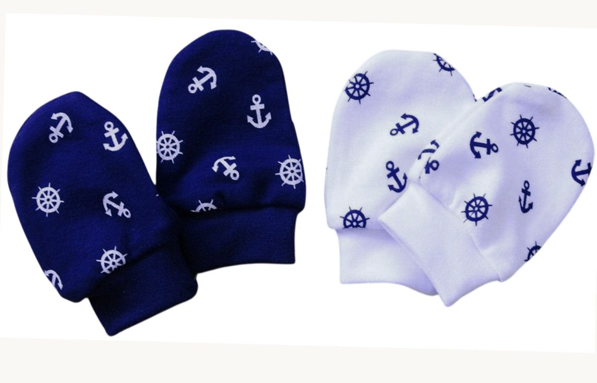 La Bortini Fäustlinge Baby Kratzfäustlinge Handschuhe Kratzhandschuhe 2er Pack neutral aus Baumwolle, für Neugeborene