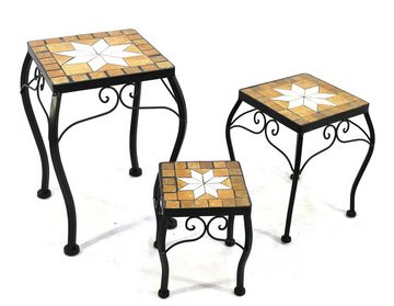 DanDiBo Blumenständer Blumenhocker Mosaik Eckig 3er Set Blumenständer Beistelltisch Mosaik