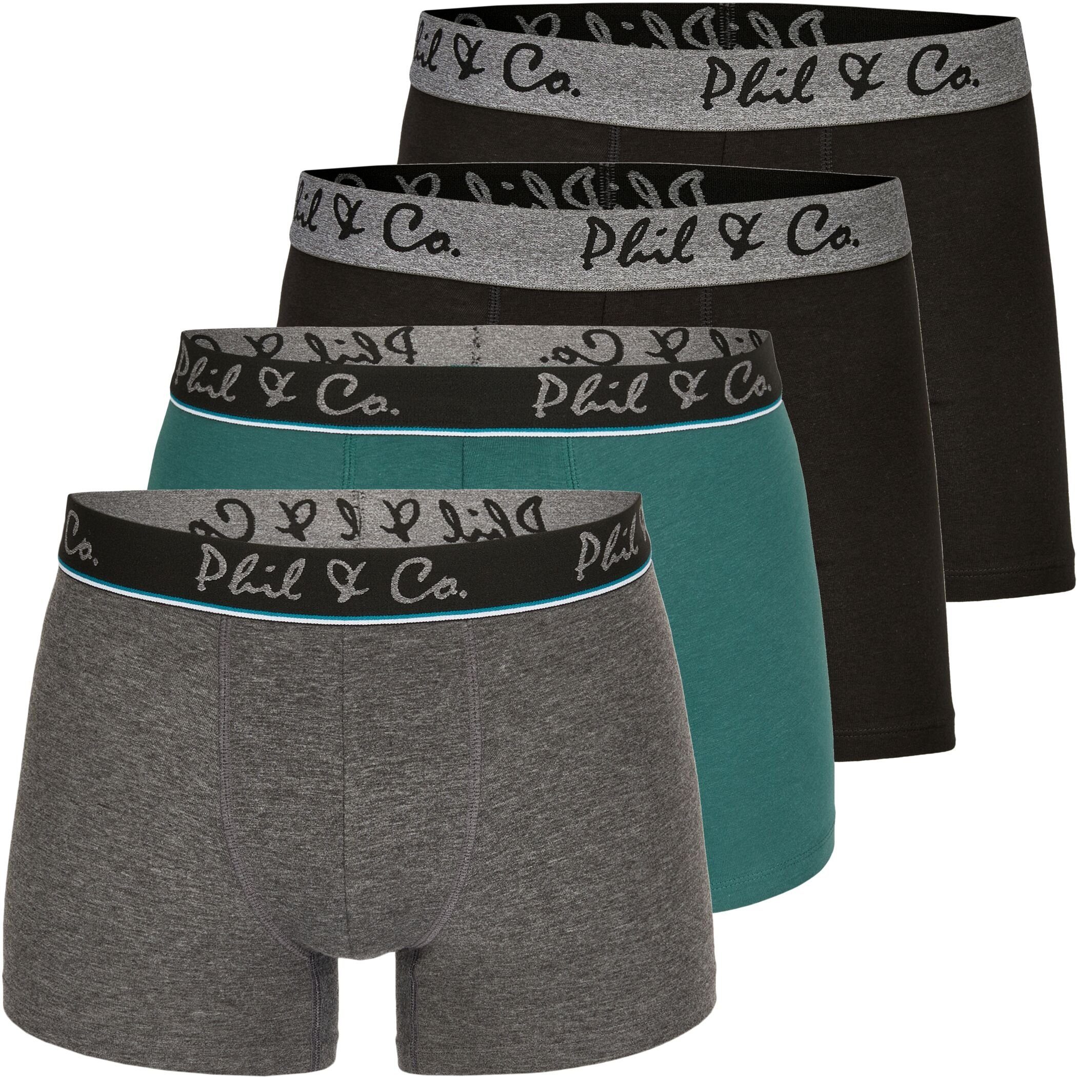 Phil & Co. Boxershorts 4er Pack Phil & Co Berlin Jersey Boxershorts Trunk Short Pant FARBWAHL (1-St) DESIGN 05