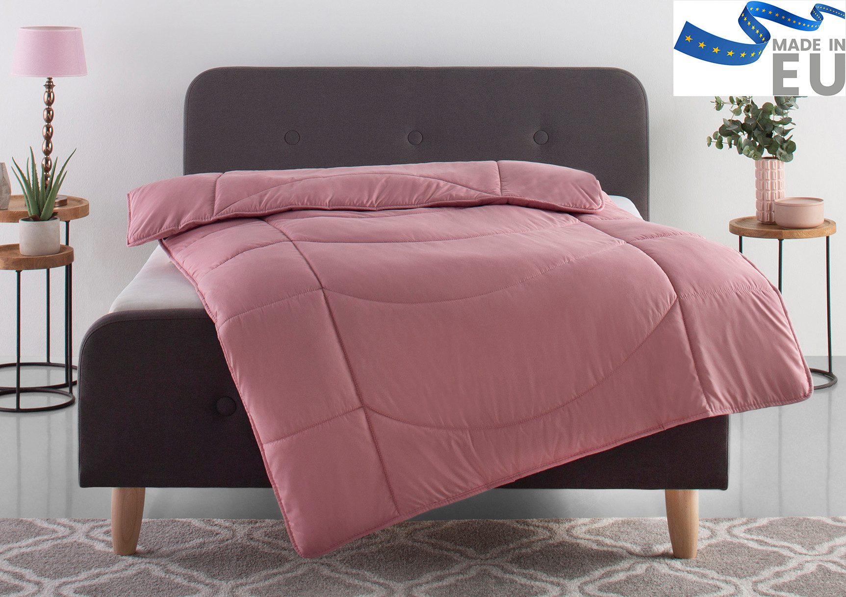 OTTO home Microfaserbettdecke Microlux, Bettdecke 135x200 cm und Übergrößen bis 240x220cm, Füllung: Feuchtigkeitsregulierende 3D Klimafaser (Polyester), Bezug: Microfaser-Feinbatist, fest versteppter Bezug - keine Bettwäsche nötig, Sommer, Winter