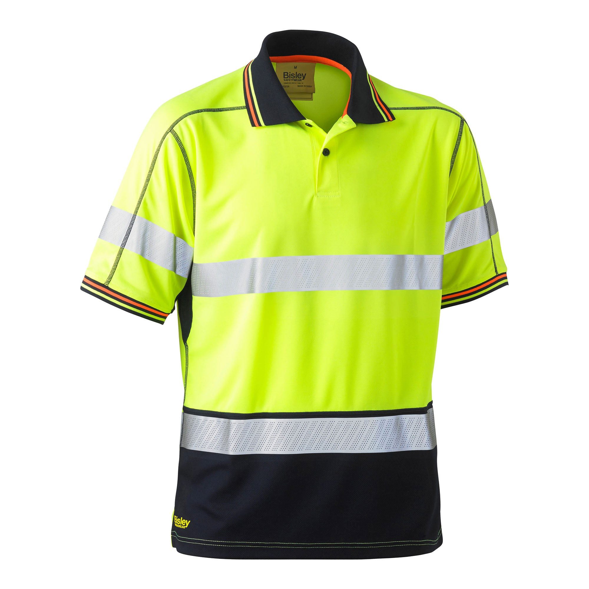 Warnschutz-Shirt BISLEY DERRIK HI VIS MESH Poloshirt