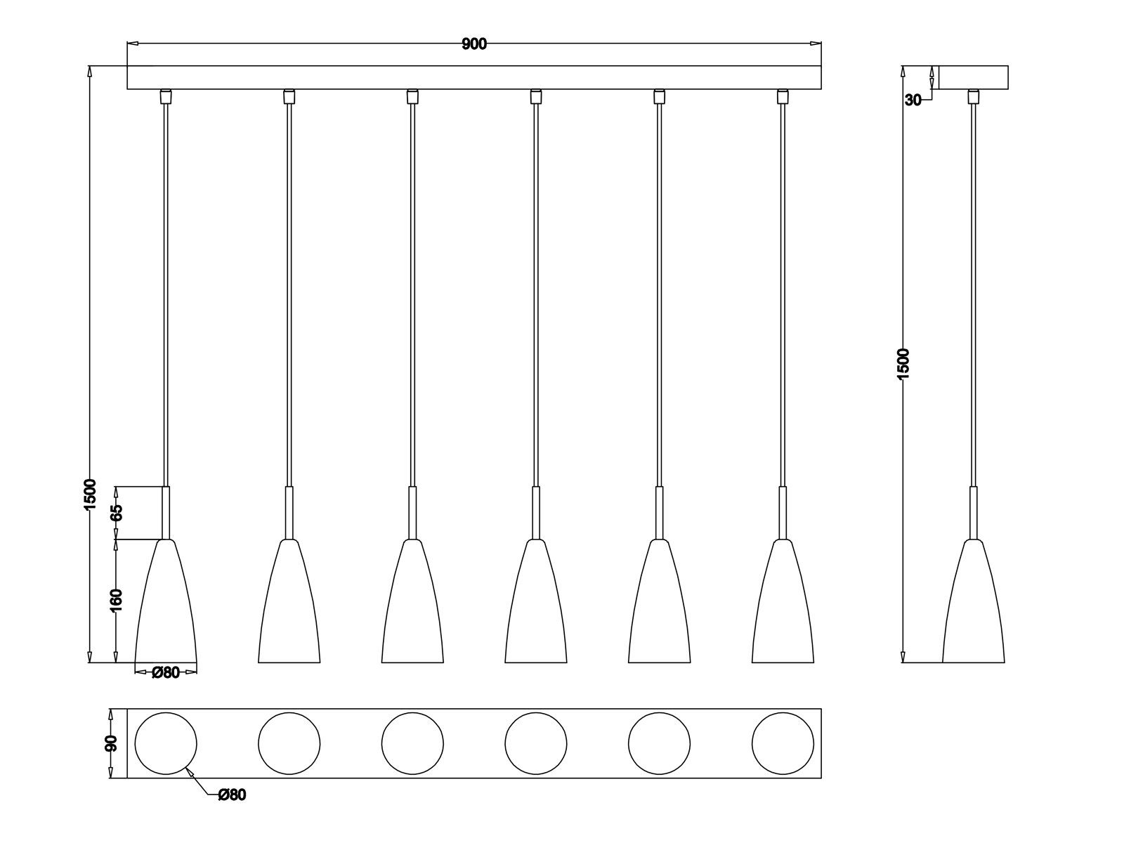 Balkenlampe für Silber Dimmfunktion, B: LED hängend, wechselbar, über-n Esstisch matt Silber Pendelleuchte, Warmweiß, mehrflammig meineWunschleuchte 90cm LED