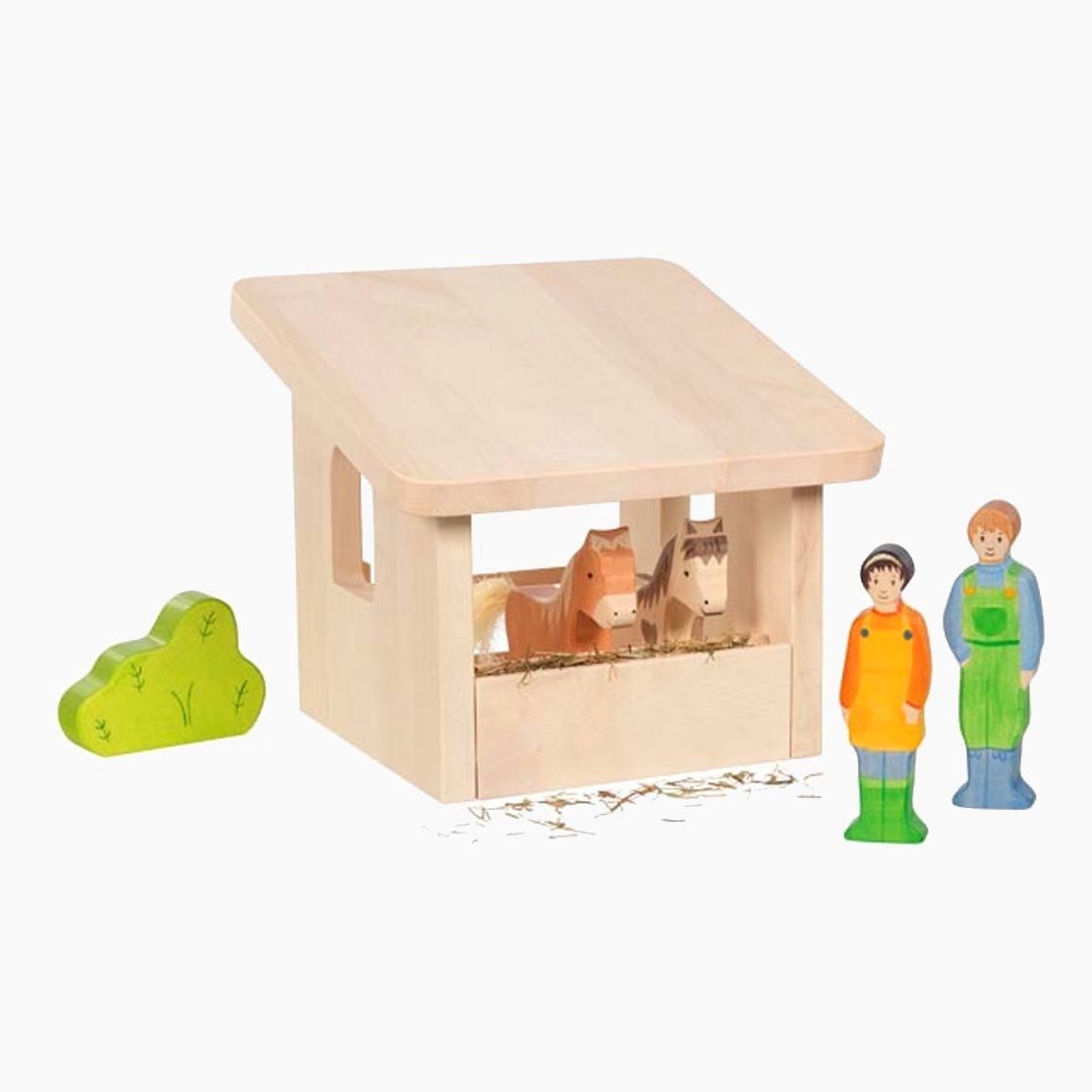 Holztiger Puppenhaus Unterstand für Tiere, montiert, (packung, 1-tlg., ohne deko), Für kreative Bauernhofspiele