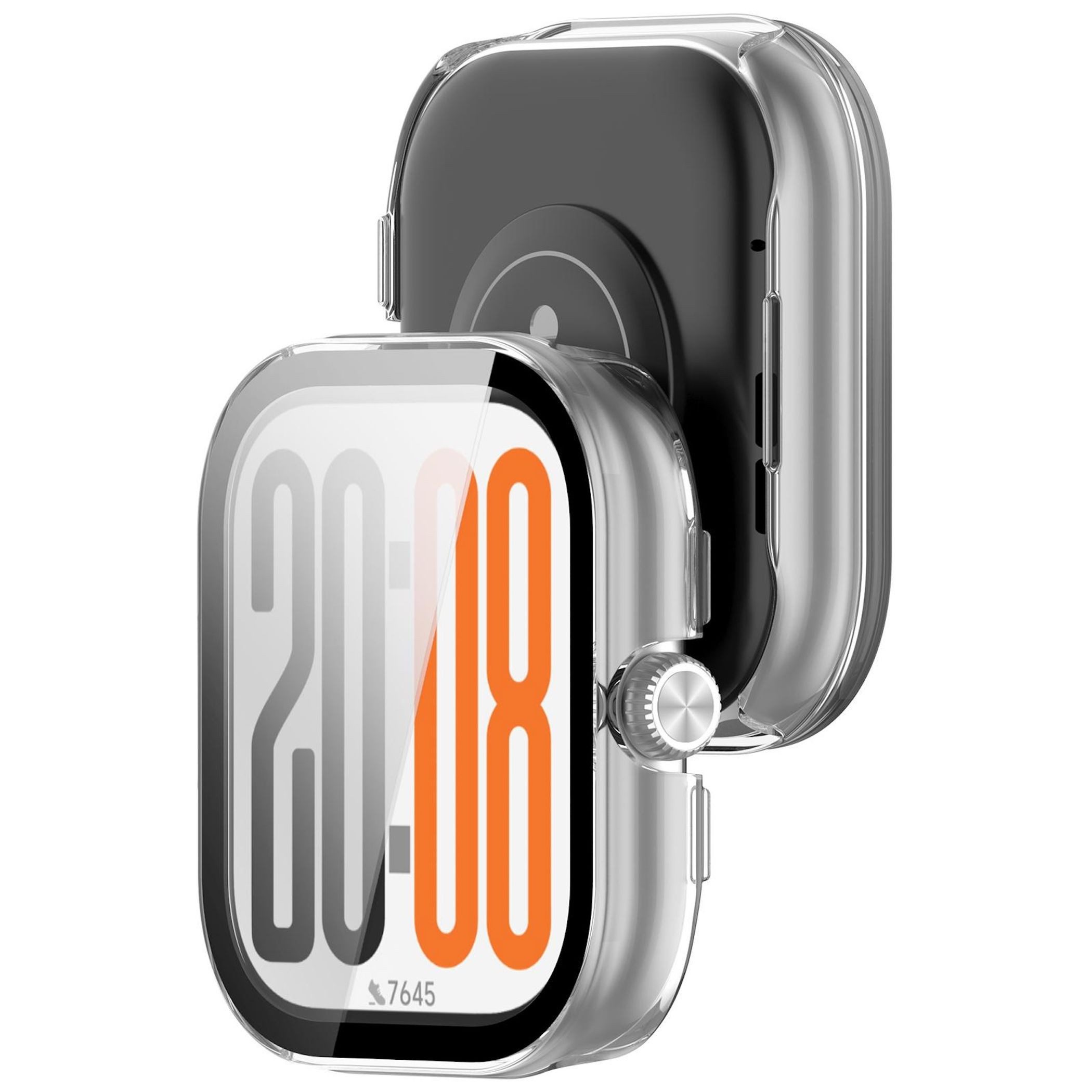 Wigento Smartwatch-Hülle Für Honor Watch X5 Kunststoff Schutz Hülle + 9H Hart Glas Transparent, Schutzhülle aus PC + Hart Glas für Rundumschutz
