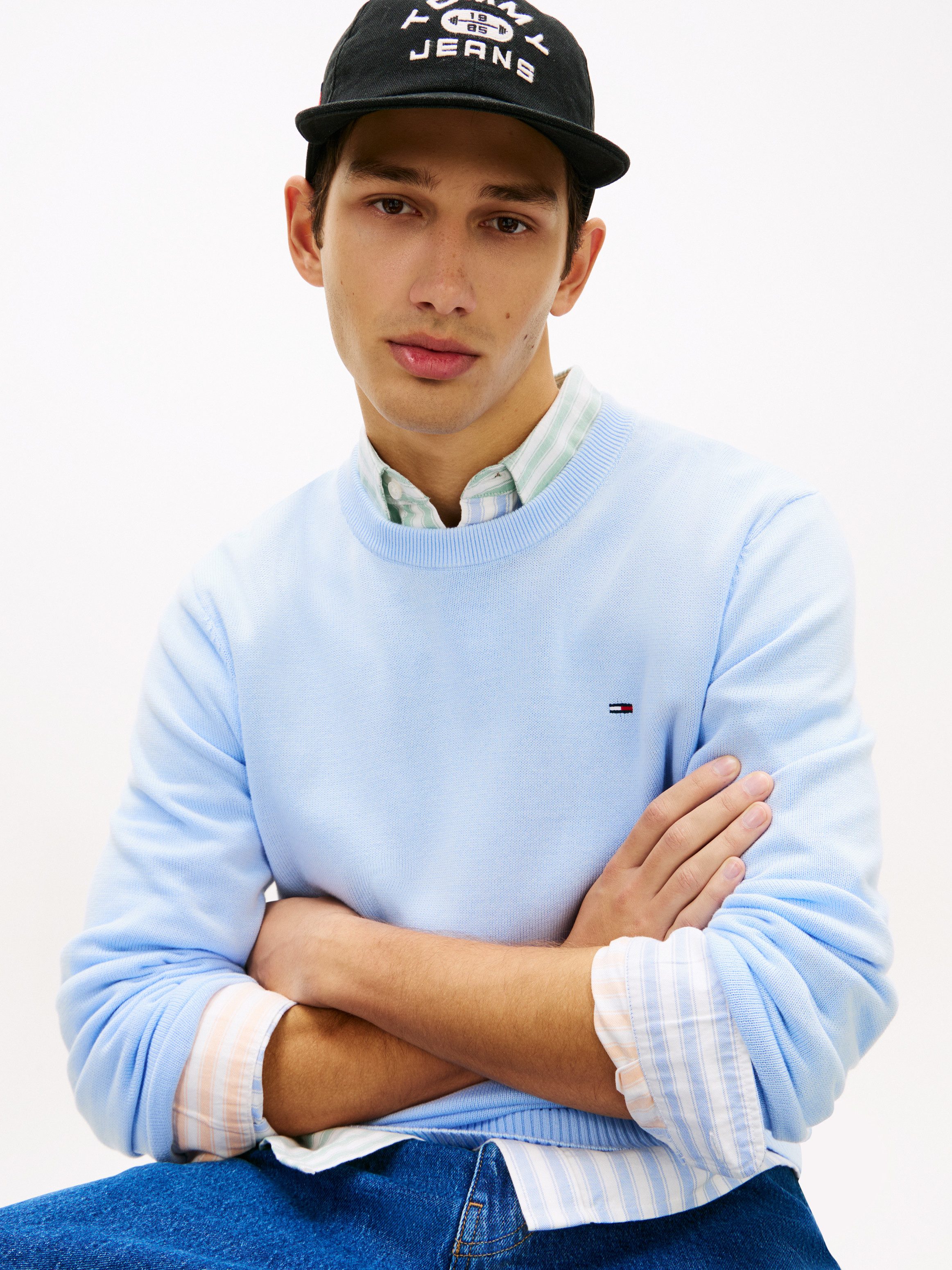 Tommy Jeans Strickpullover TJM SLIM FIT LIGHT SWEATER Slim fit mit Rundhals günstig online kaufen