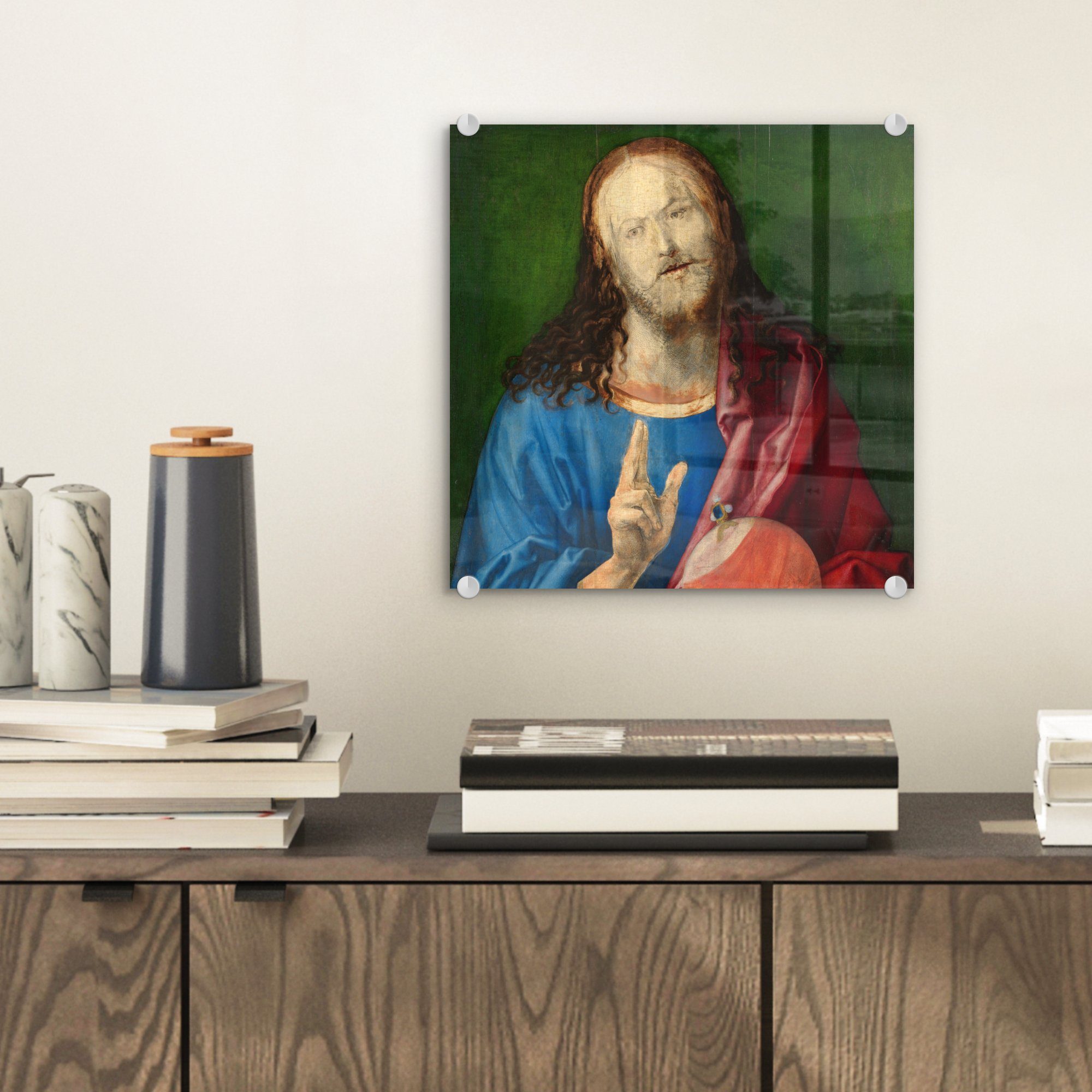 auf - auf - Albrecht Salvator Dürer, Mundi Glas Bilder Glasbilder MuchoWow Foto Acrylglasbild Glas Wandbild (1 St), - - Wanddekoration