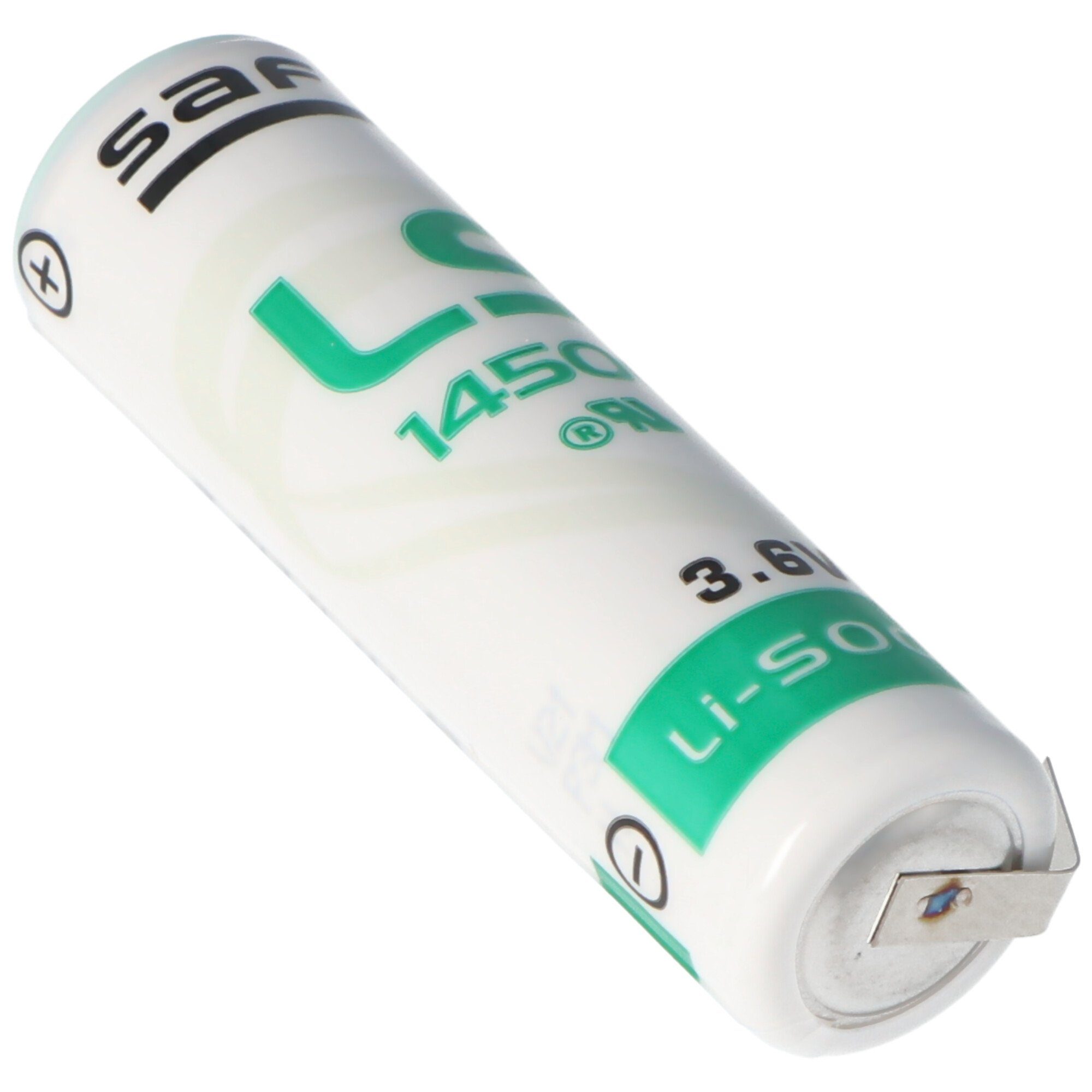 (3,6 LS14500CNR Lithium U-Form Batterie V) Batterie, SAFT Lötfahnen mit Saft