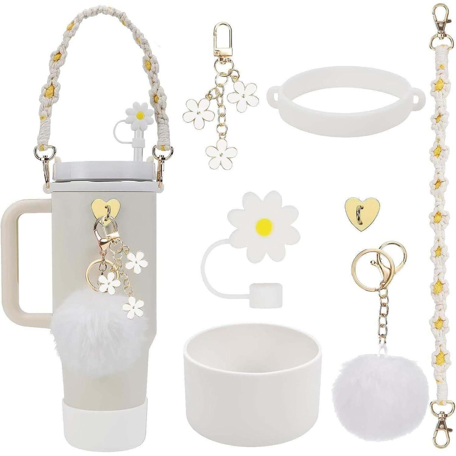 trends for living Tumbler-Glas Cup-Zubehörset–Silikonstiefel,Strohhalmüberzug (Cup nicht enthalten)