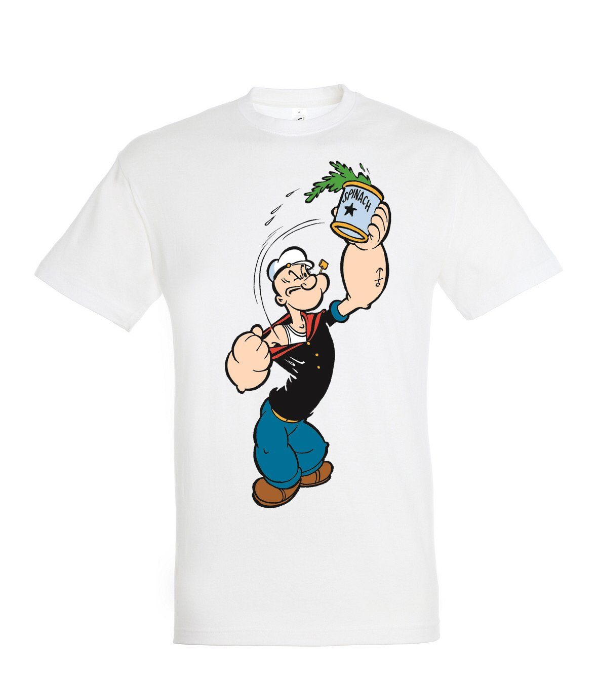 Youth Designz T-Shirt Popeye Fun T-Shirt für Herren Mit trendigem Frontprint Weiß