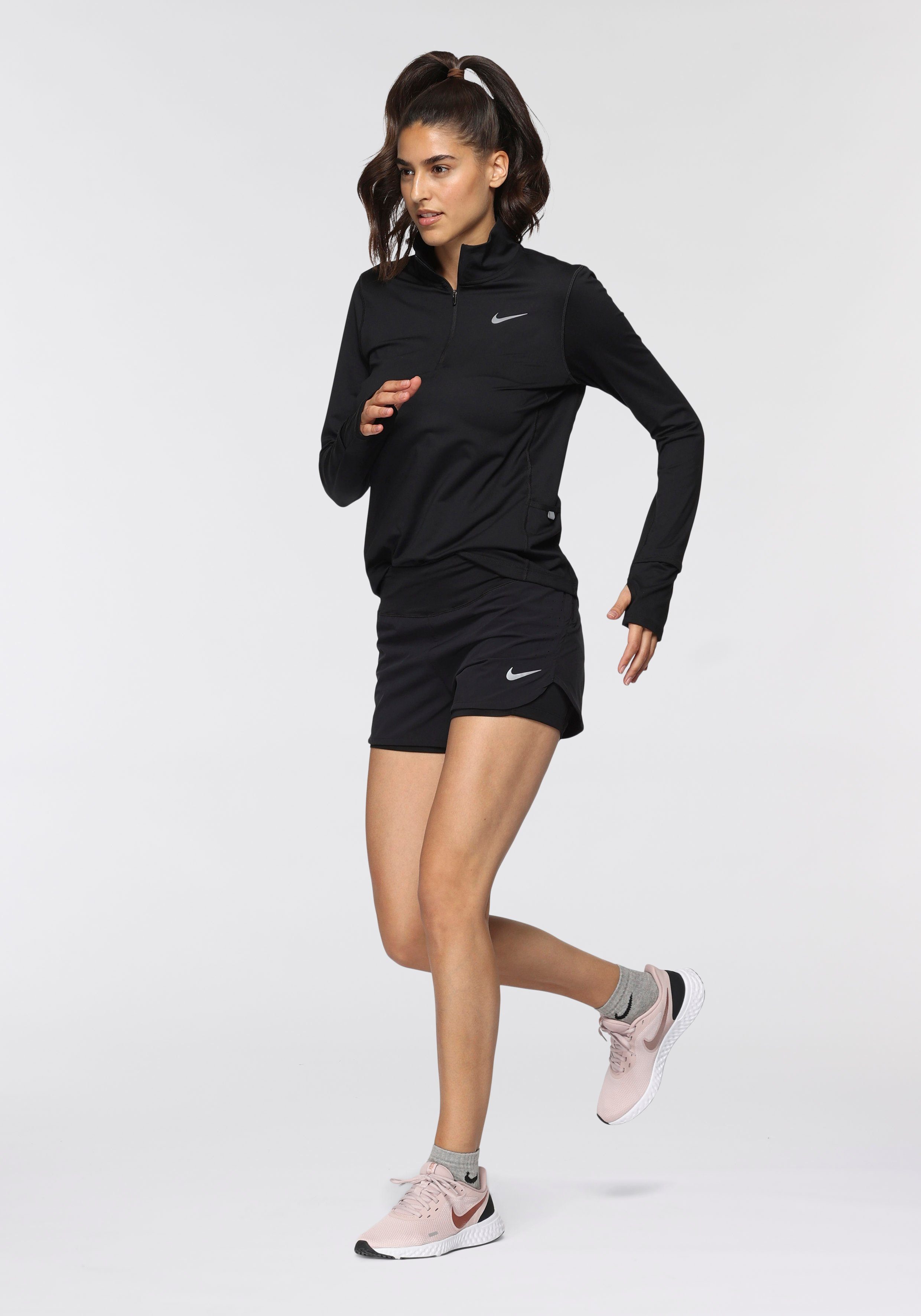 Element 1/-Zip Running Laufshirt Women's Top schwarz Nike