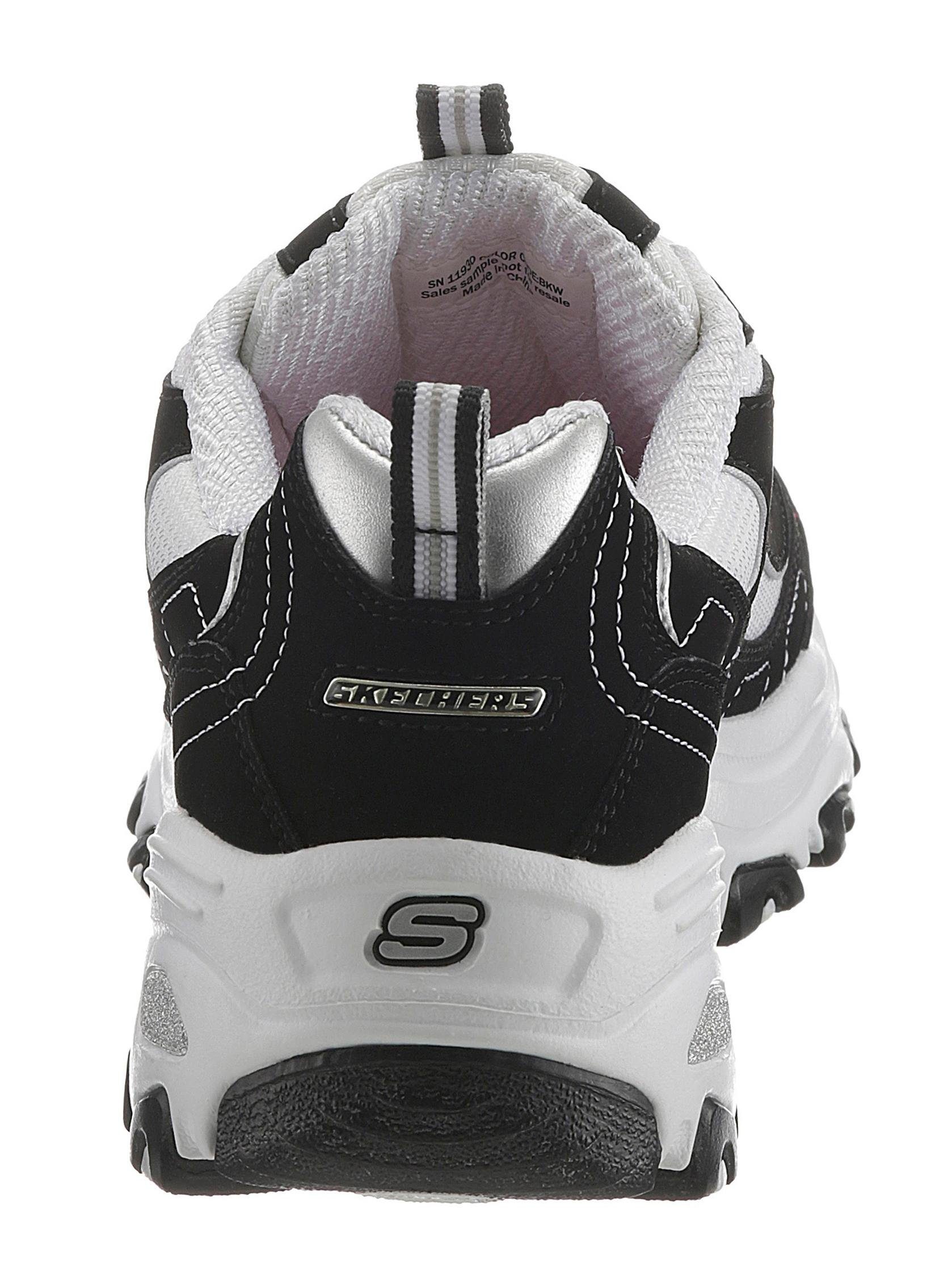 Sneaker Skechers trendigen im - D´Lites Chunky-Style Fan schwarz-weiß Biggest