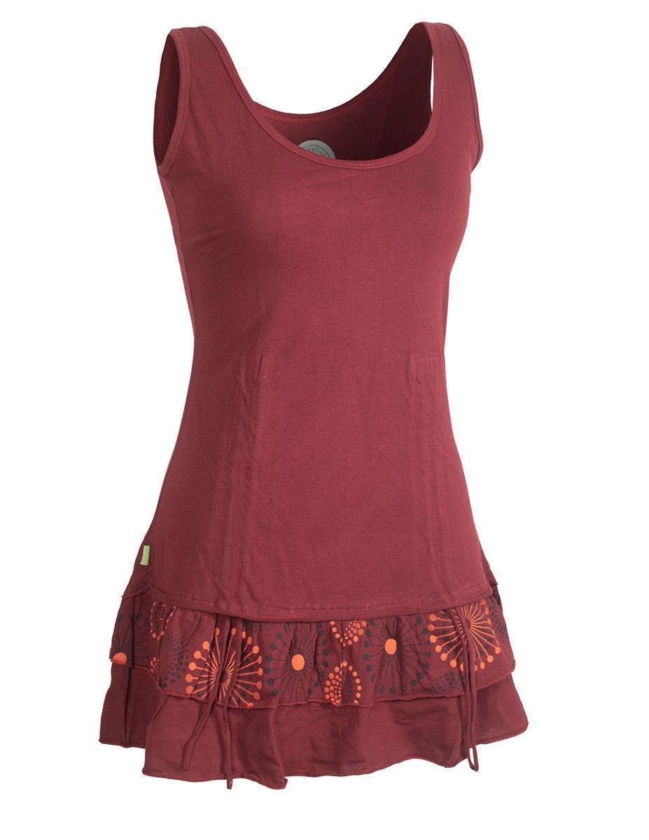 Vishes Tunikakleid Lagen-Look Jersey-Tunika Shirt zum Raffen Hippie, Boho, Goa Style
