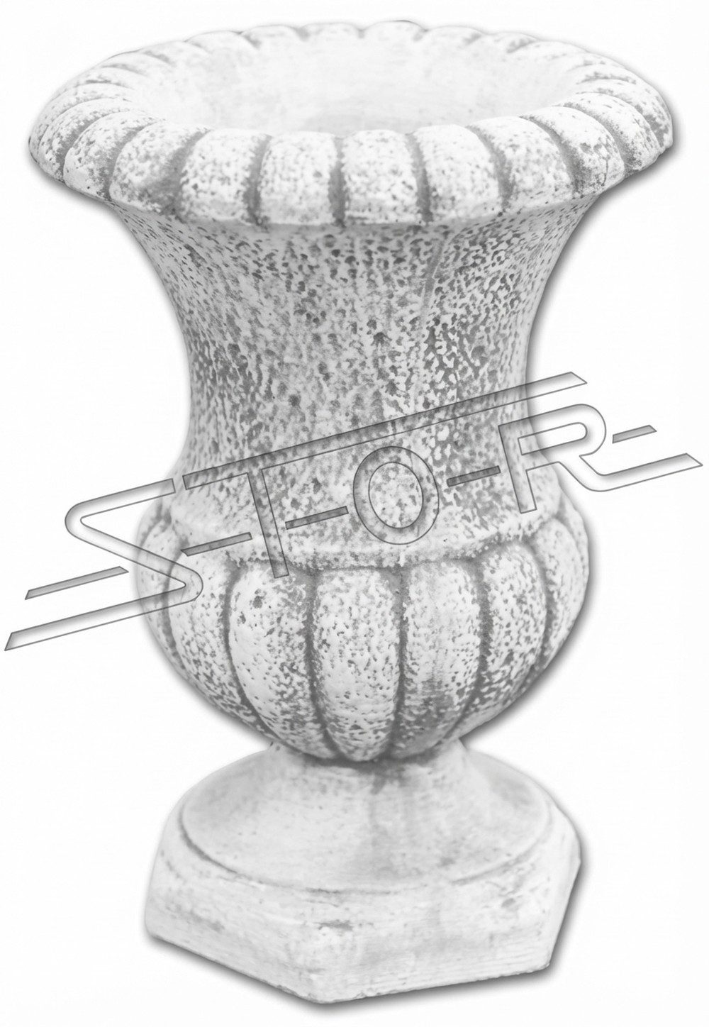JVmoebel Dekovase Blumenkübel aus Keramik in Grau mit dekorativem Design, Made in Europa