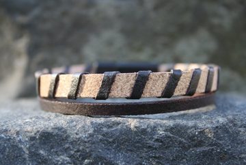 NAHLE Lederarmband Herren Leder Armband (inkl. Schmuckbox), aus Echtleder, mit Magnetverschluss für ein sicheres verschließen