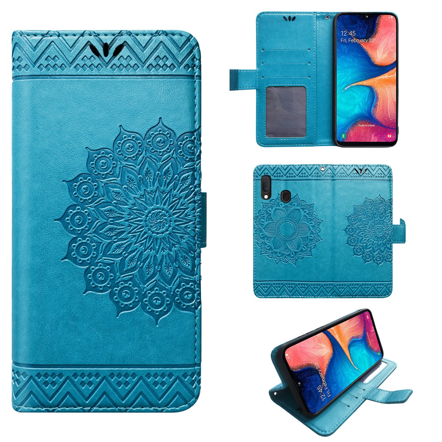 betterfon Smartphone-Hülle Handytasche für Samsung Galaxy J4 Plus Klapphülle Blau
