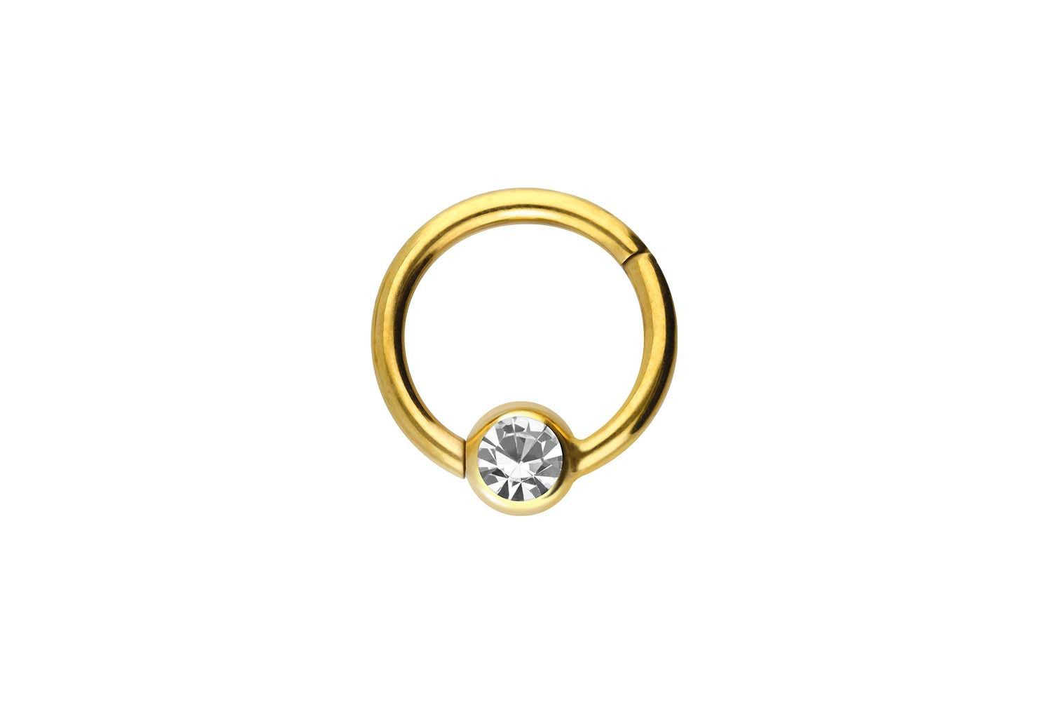 PIERCINGLINE Nasenpiercing Chirurgenstahl Segmentring Clicker KRISTALL Ohrpiercing Septum Nase (Clicker, 1-tlg), Ohrpiercing für Conch, Helix, Tragus, Daith, Lobe
