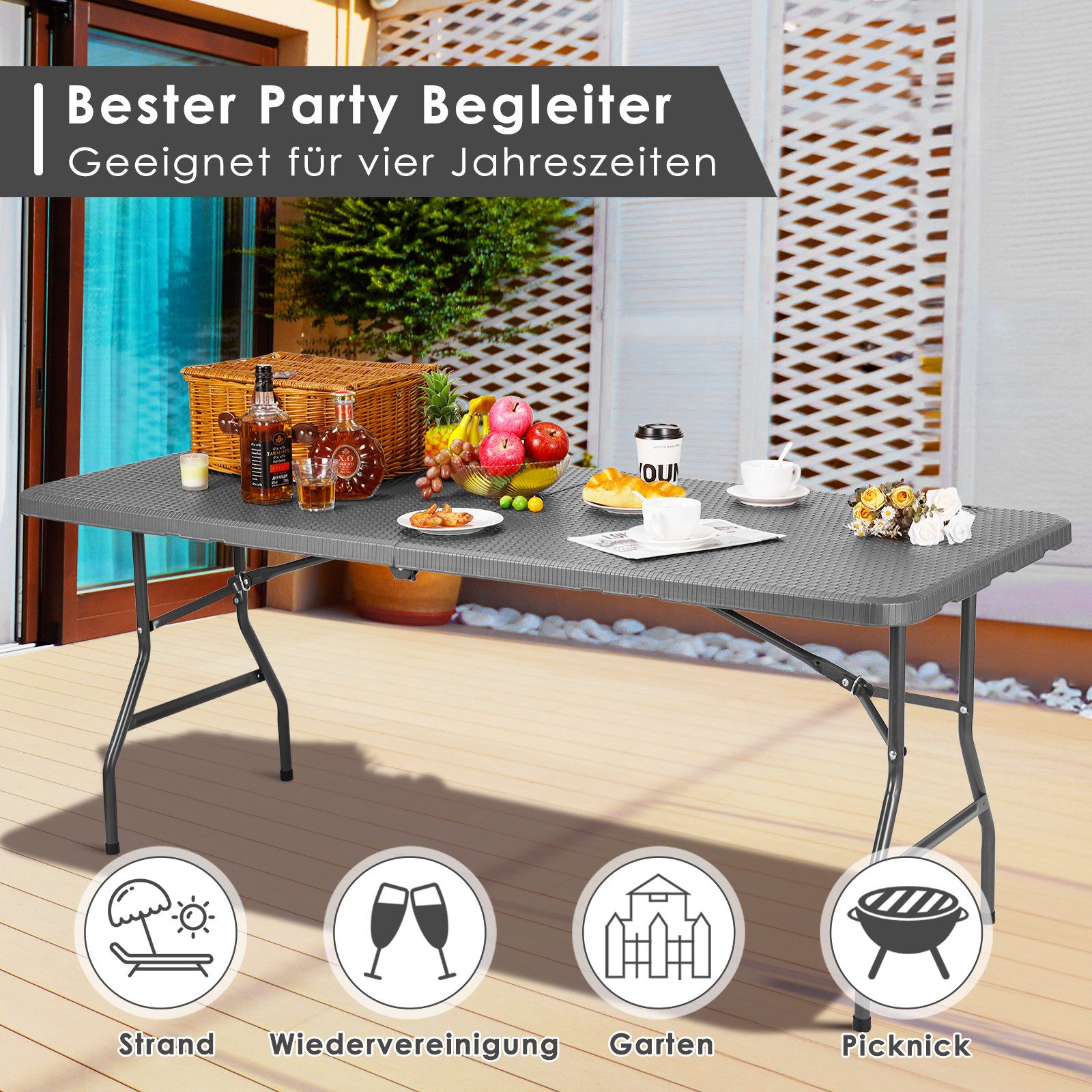 TLGREEN Campingtisch Partytisch, Gartentisch, Buffettisch, Buffettisch günstig online kaufen
