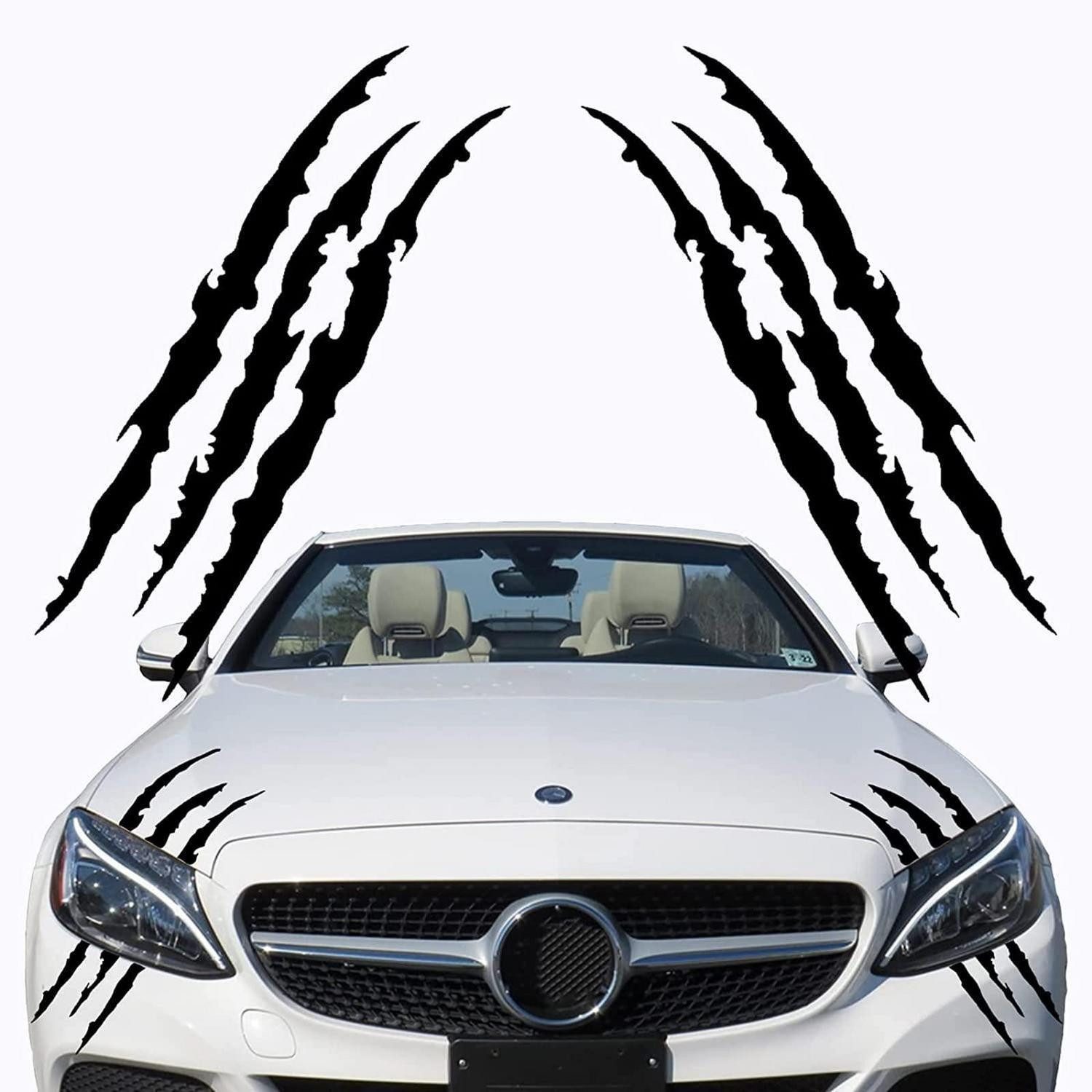 LuxusKollektion Aufkleber Aufkleber Monster Klaue 2 Scheinwerfer Augenbrauen Vinyl Schwarz