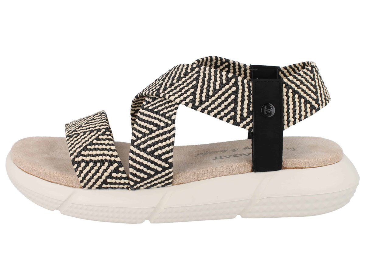bugatti BAGATT Damen Sandalette schwarz beige Textil - Größe: 42 Sandale
