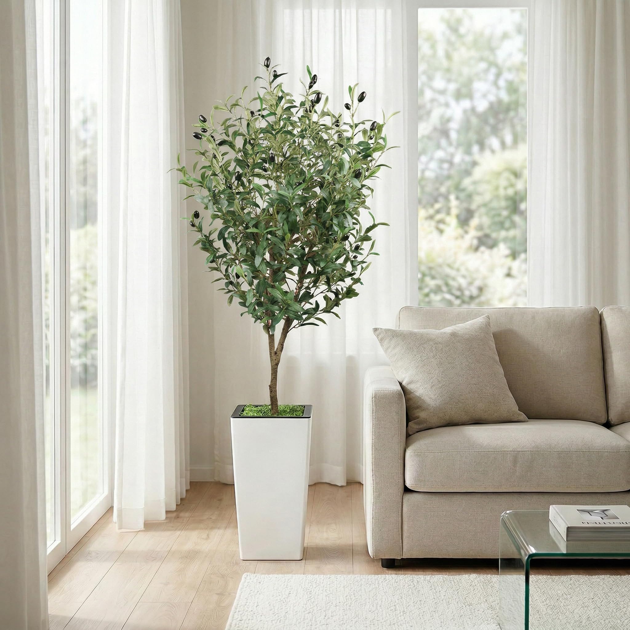 Kunstbaum Olivenbäume Künstlicher Innenraum Olivenbaum Für Zuhause Wohnzimmer, GarveeMore, Höhe 150 cm