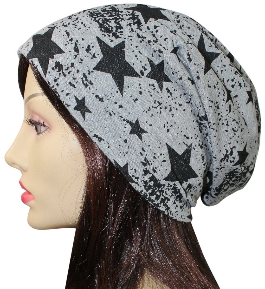 dy_mode Beanie Unisex Beanie Mütze mit Stern Muster in Destroyed Look