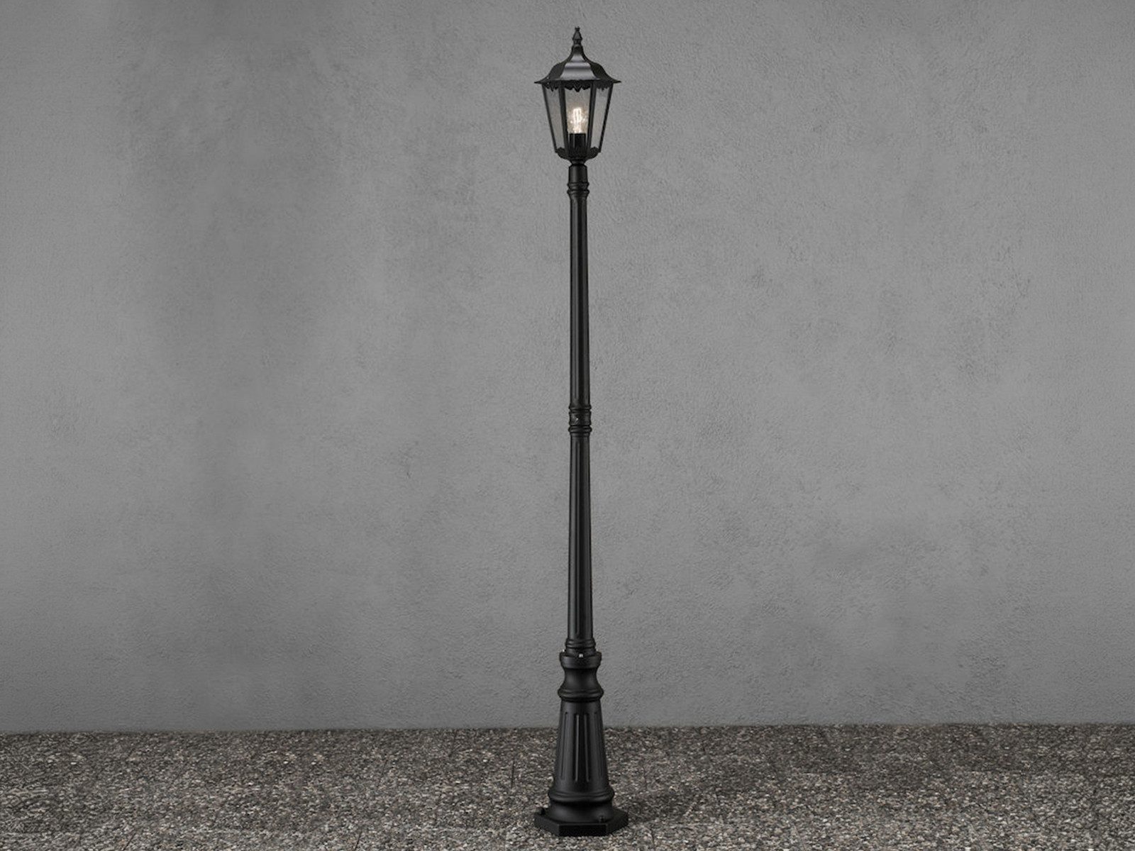 KONSTSMIDE LED Gartenleuchte Höhe 210cm, inkl. E27 Leuchtmittel, LED wechselbar, Warmweiß, große Straßenlaterne, Mastleuchte zur Garten Wegbeleuchtung