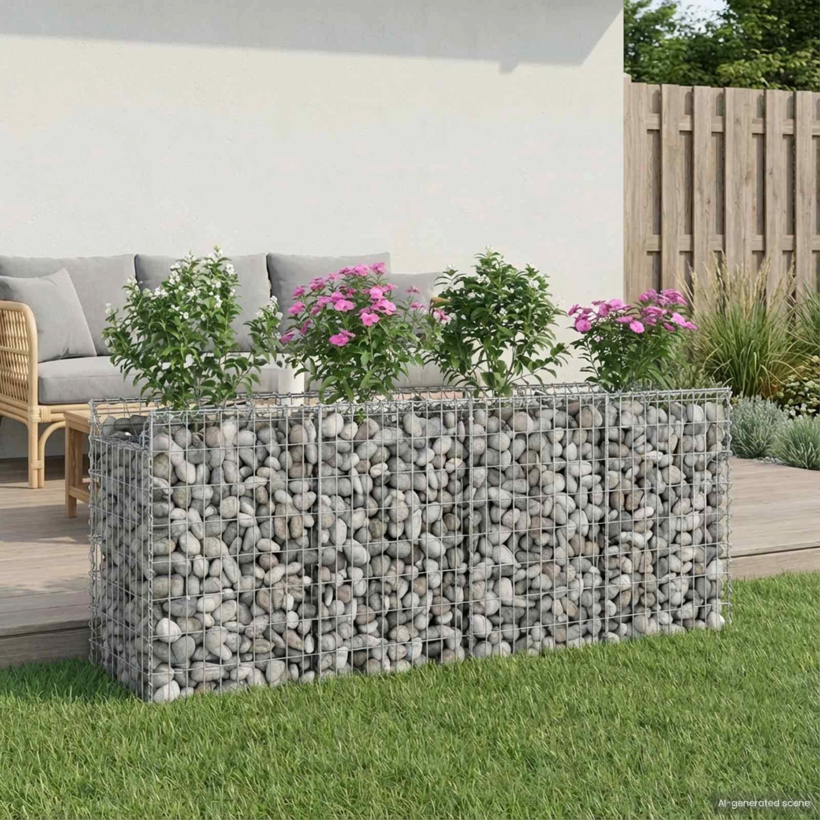 furnicato Zaun Silberne Zaunpaneele aus verzinktem Stahl 200x50x80 cm, (1-St), Witterungsbeständiger Gartenzaun mit Drainage für Ihren Garten