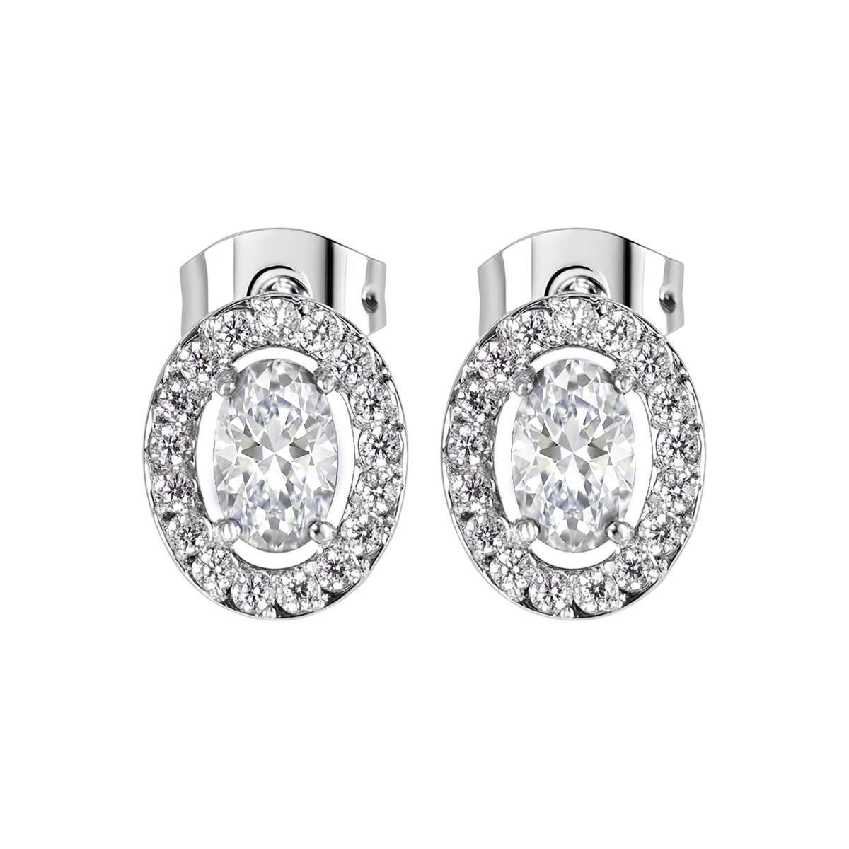 Jacques Lemans Paar Ohrstecker S-O246A, für Damen Edelstahl mit Zirkonia