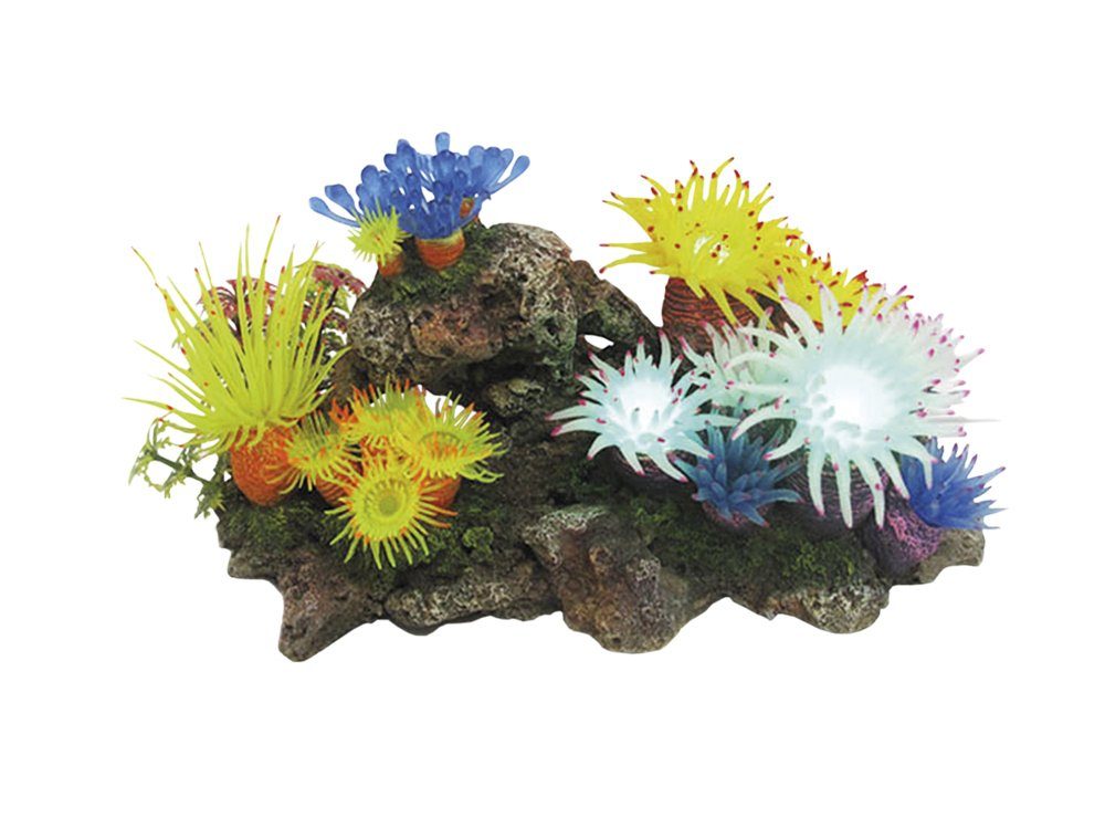 Nobby Aquariendeko Aqua Ornaments "APLYSINA" mit Pflanzen, mit LED, geeignet für Süß- und Seewasseraquarien