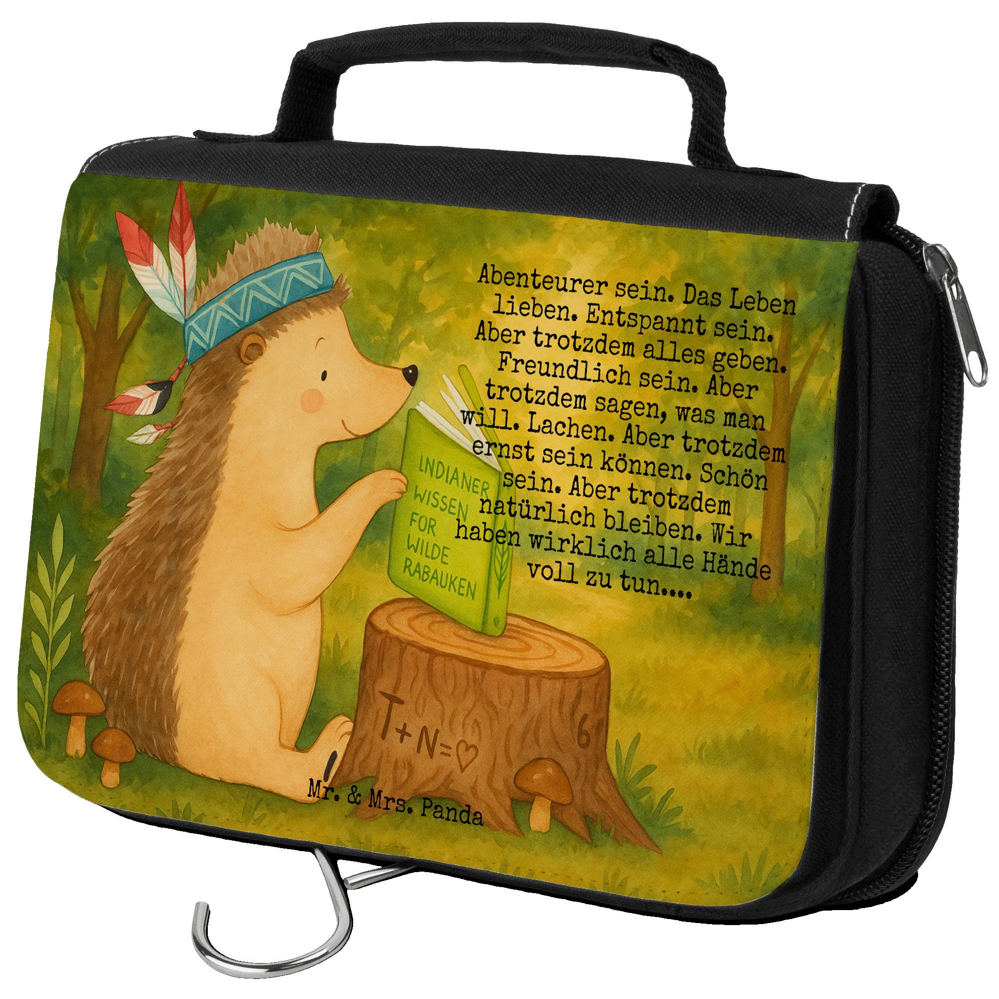 Kulturbeutel Igel Federschmuck Design, Make-Up Tasche, Weiß, Camping, Waschbeutel
