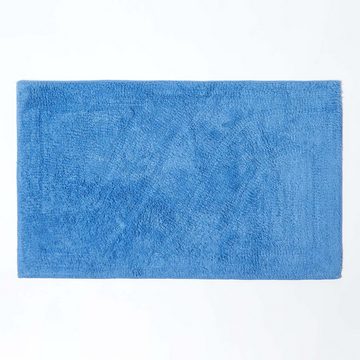 Badematte 2 teiliges Luxus Badematten Set 100% Baumwolle azur blau Homescapes, Höhe 30 mm