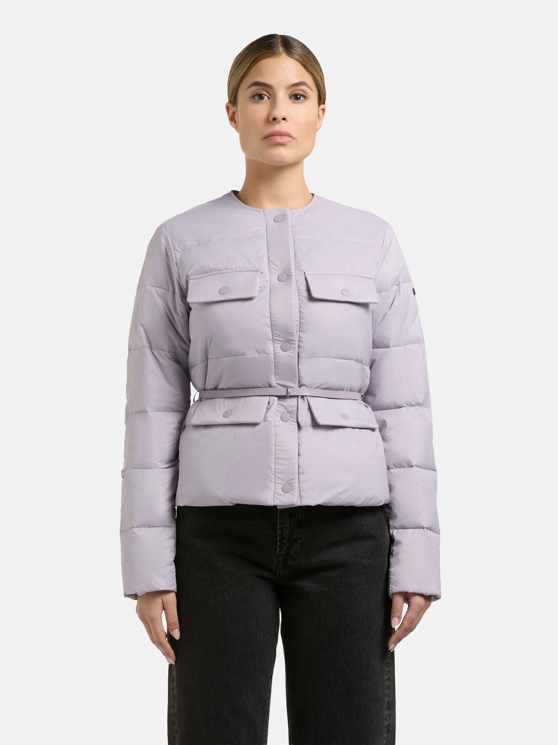 khujo Steppjacke Cinnia Elegante Damen Übergangsjacke mit Taillengürtel