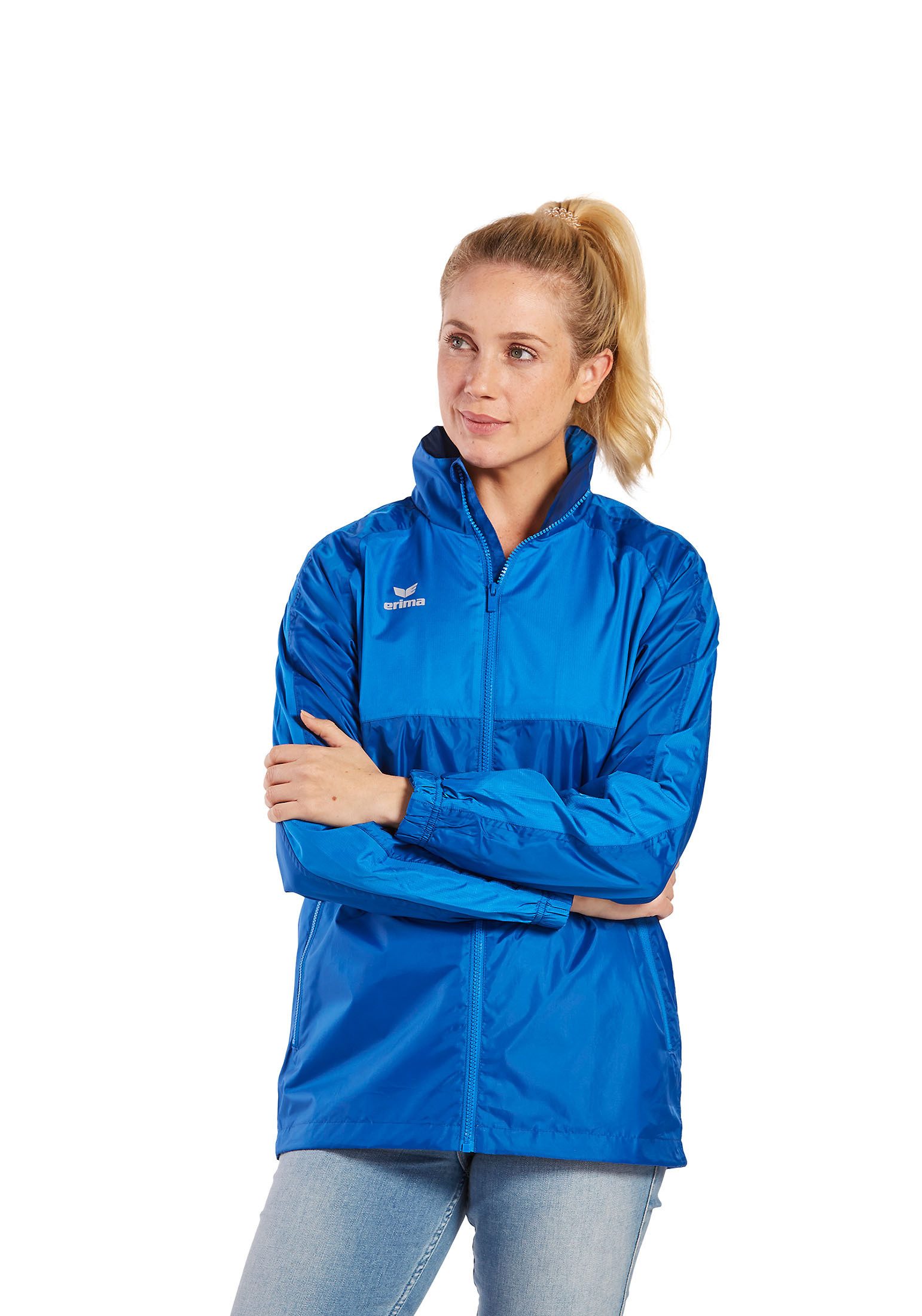 Erima Allwetterjacke Unisex Erwachsene TEAM Allwetterjacke - Hoher Stehkragen mit integrierter Kapuze