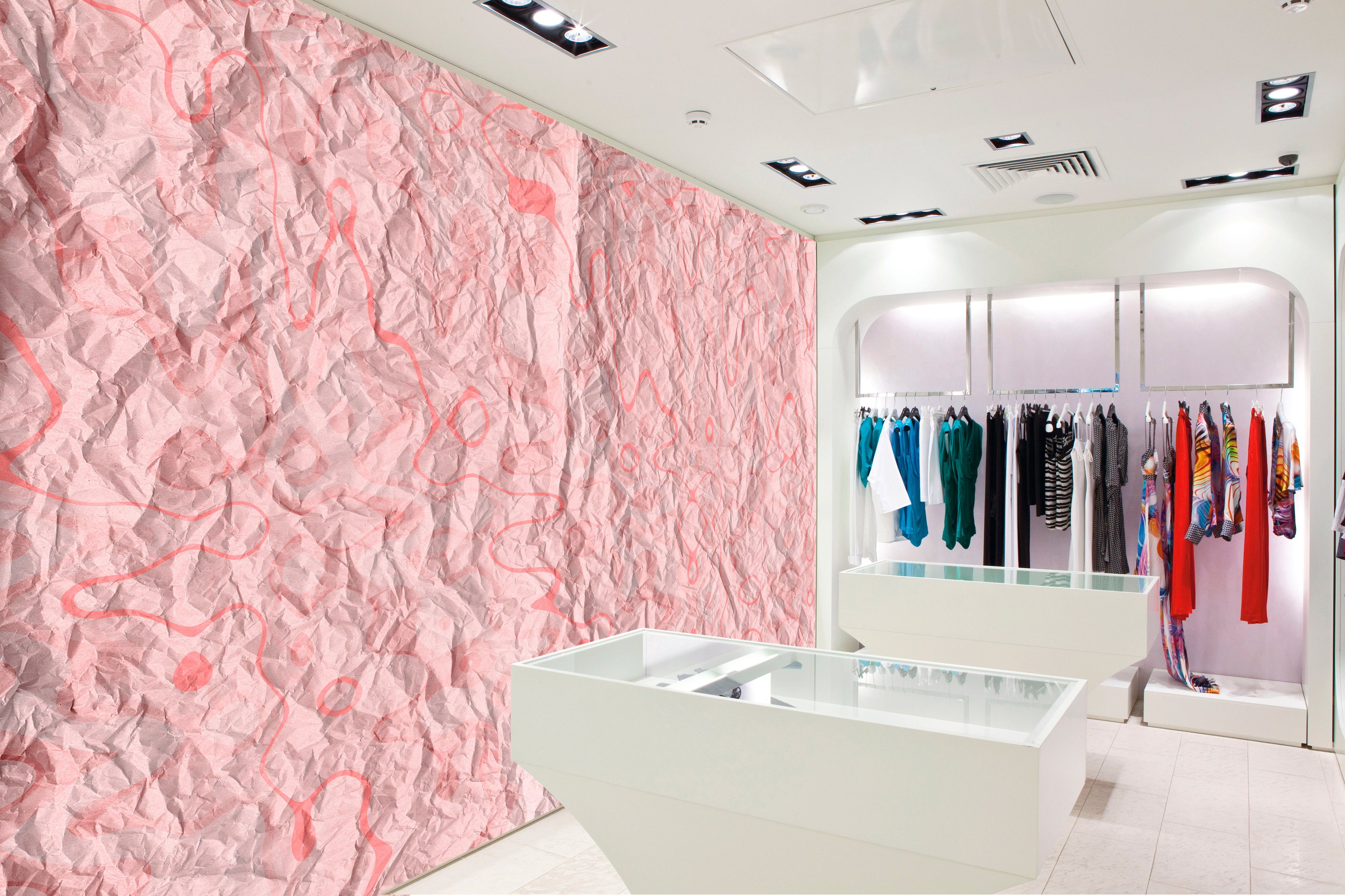 Wand, 47 glatt, pink Vibes Architects Vlies, Fototapete (4 Decke Atelier einfarbig, Schräge, Paper 1, St), on Paper