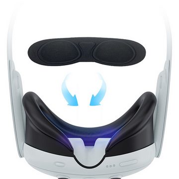 Tadow VR-Objektiv 4-in-1-Schutzhüllen-Set für Meta Quest 3 Virtual-Reality-Helm (Kristall-Etui,Objektivschutz,gehärtete Folie,staubdicht/sturzsicher)