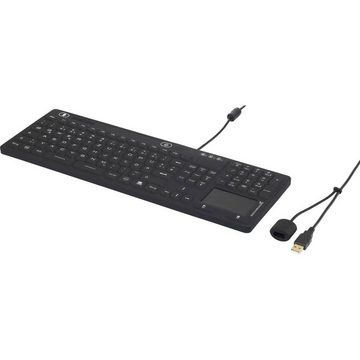Renkforce IP68 Desktopset mit Touchpad Tastatur- und Maus-Set, Spritzwassergeschützt, Staubgeschützt, Touch-Oberfläche