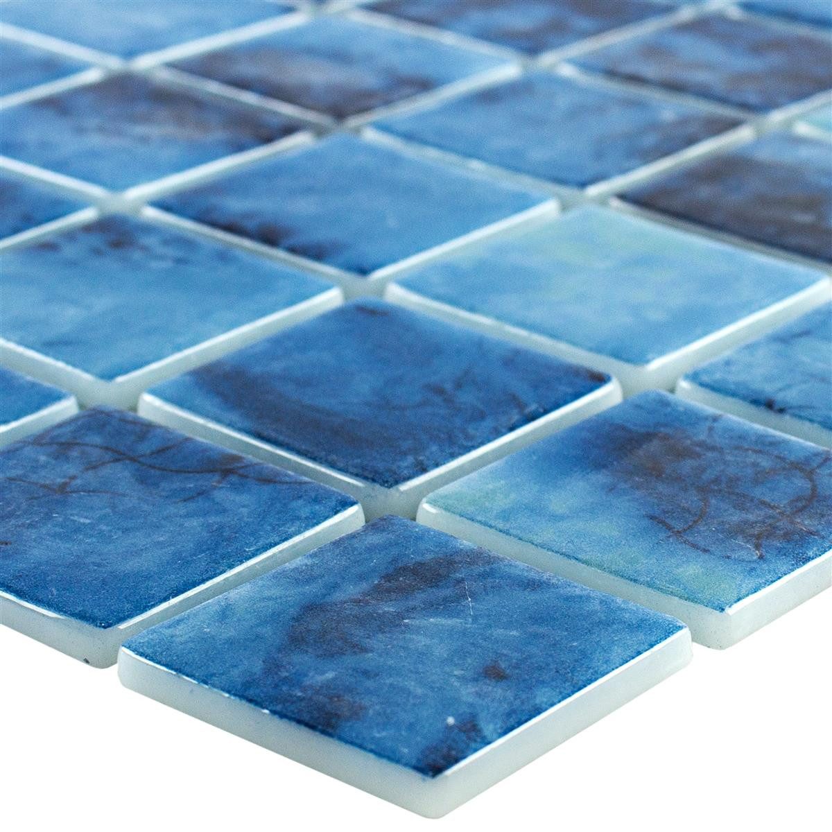 Mosafil Mosaikfliesen Glas Schwimmbad Pool Mosaik Fliesen Baltic 38×38 mm, Glas 31.600×31.600, blau, Punktverklebt – Frostsicher – Wasserdicht – Wasserfest – Rutschfest