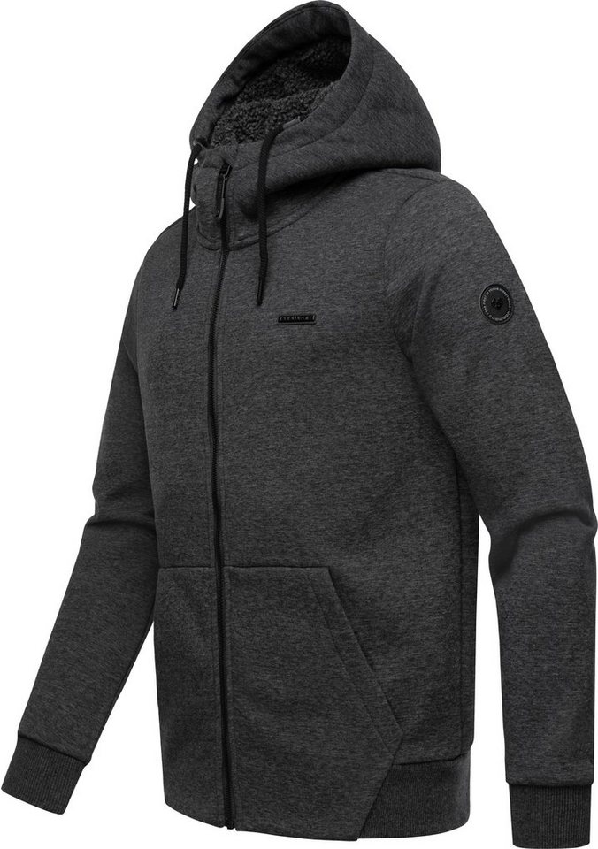 Ragwear Kapuzensweatjacke Fabbian Herren Basic Sweatjacke mit kuscheliger  Kapuze, Straight fit, perfekter Sitz mit Rippstrickbünchen