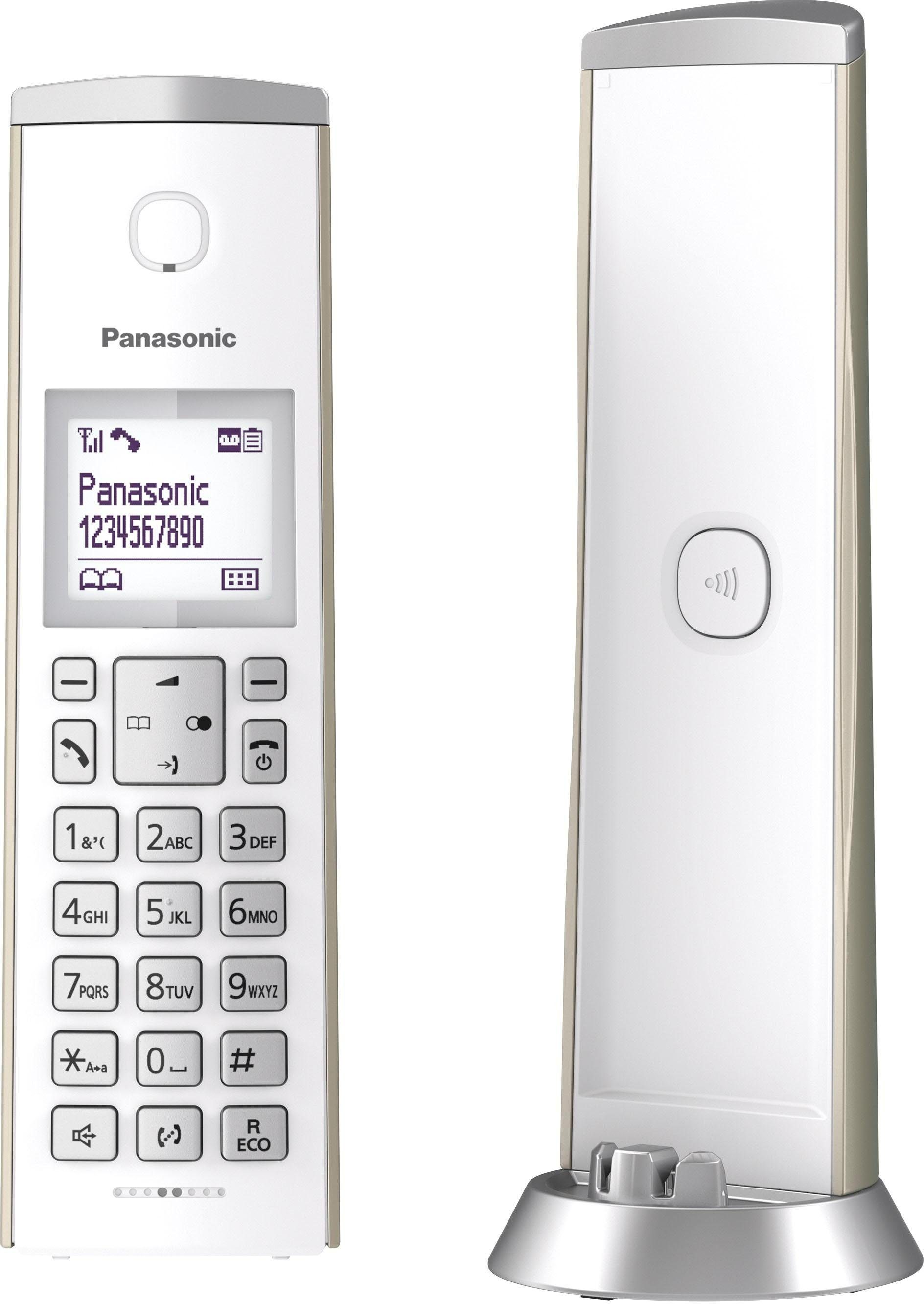 Panasonic KX-TGK220 Schnurloses DECT-Telefon (Mobilteile: 1, 4 Wege Navigationstaste) Champagner
