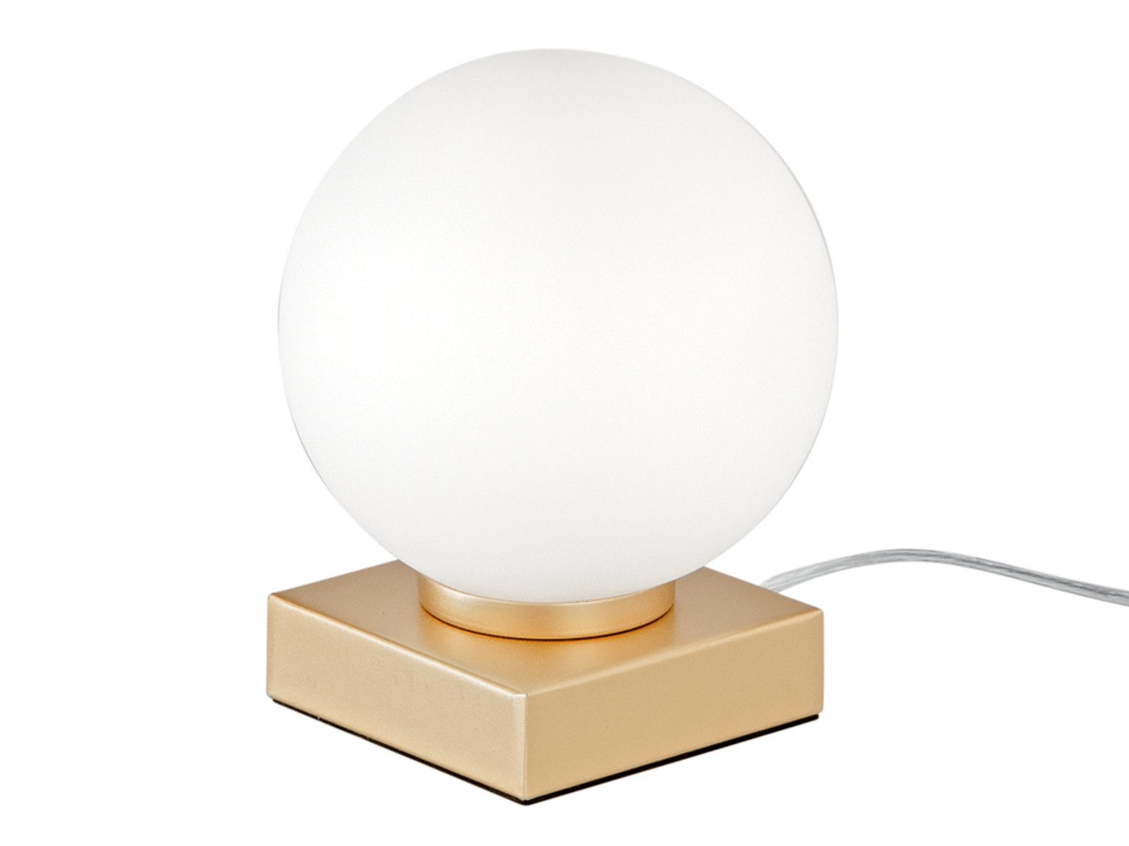 Luce Ambiente Design LED Nachttischlampe mit Glas-Kugel Lampenschirm Höhe 17,5cm, Dimmfunktion, LED wechselbar, Warmweiß, klein-e Retro Tisch-Lampe inkl. LED Leuchtmittel mit 3 Stufen Dimmer
