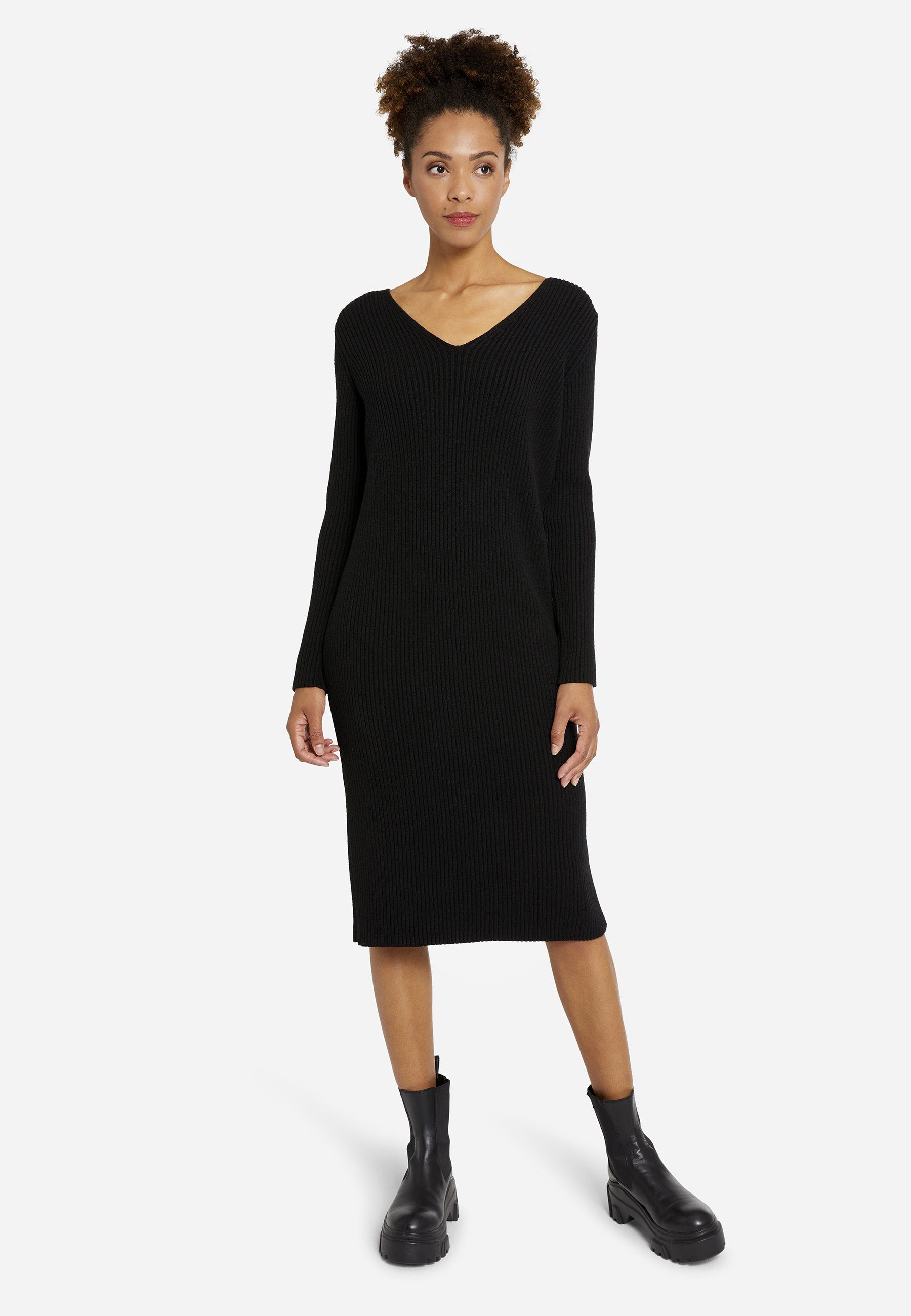 Elisa&me Strickkleid Dress V-neck S3 Knit schwarz Black