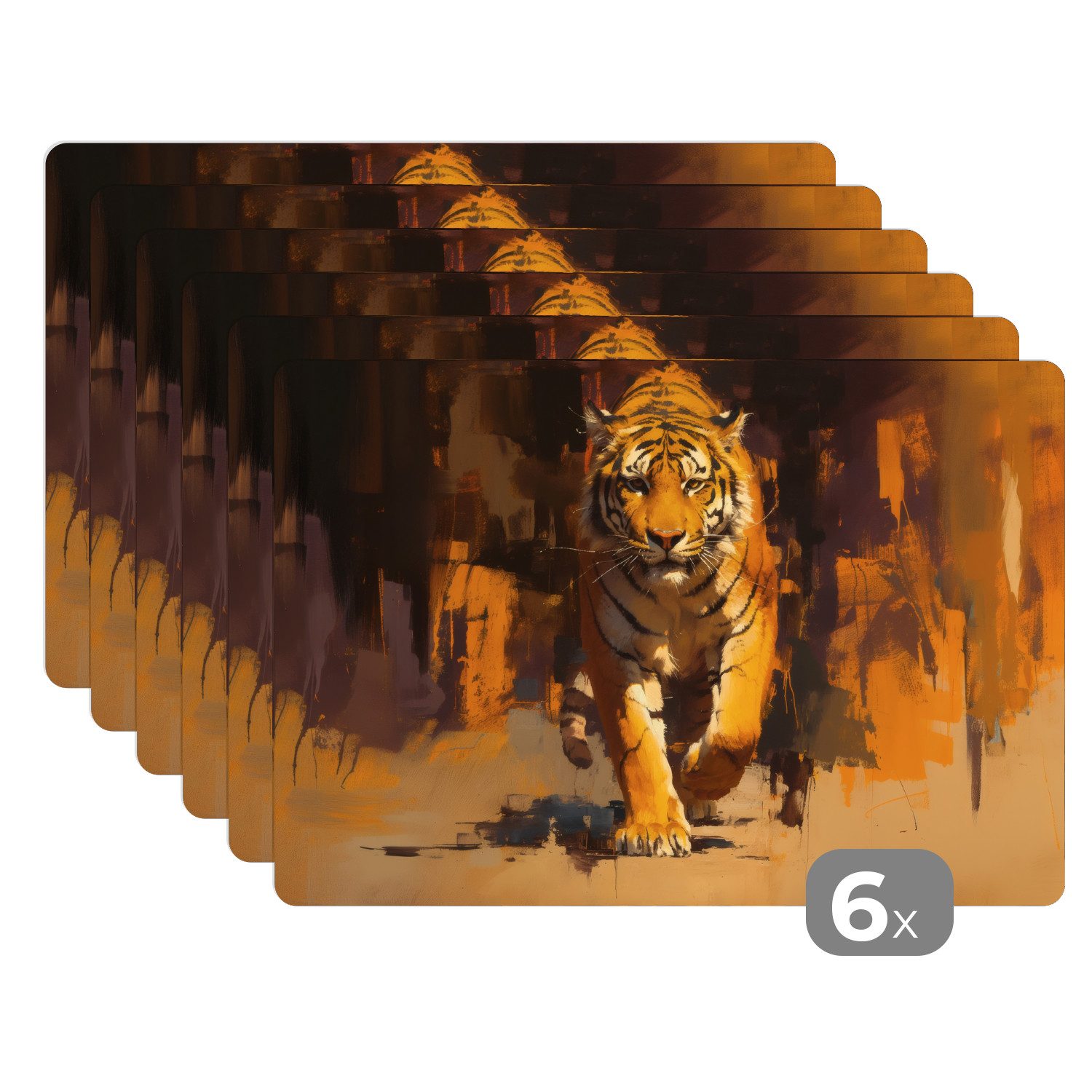 MuchoWow Platzset Tiger - Gemalt - günstig online kaufen