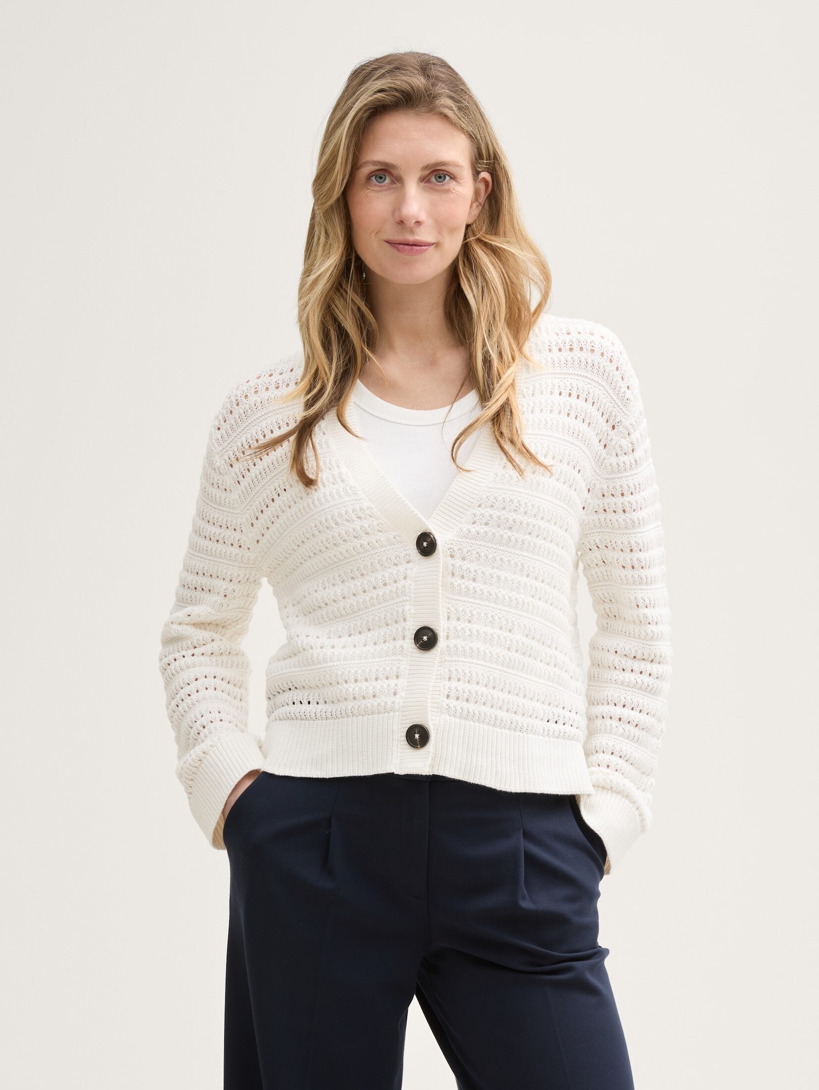 Cardigan Cardigan mit V-Ausschnitt