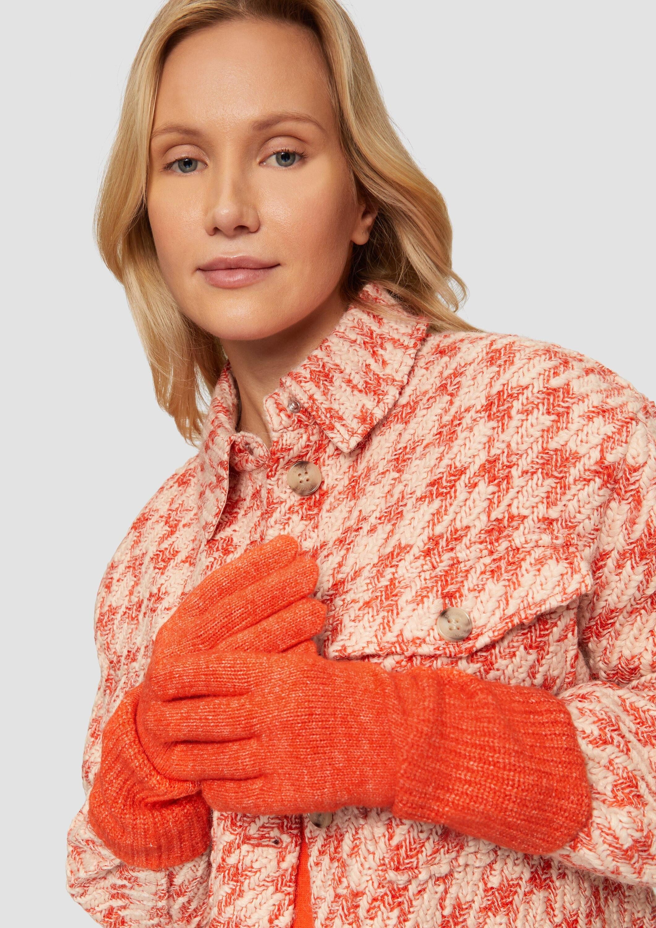 s.Oliver Strickhandschuhe Handschuhe Gestrickte Handschuhe aus Wollmix günstig online kaufen