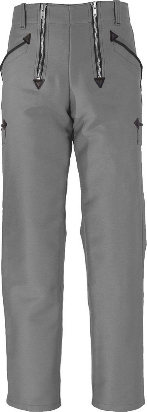 JOB Arbeitshose Zunfthose Grau – Doppel-Pilot Hose mit Zollstocktaschen